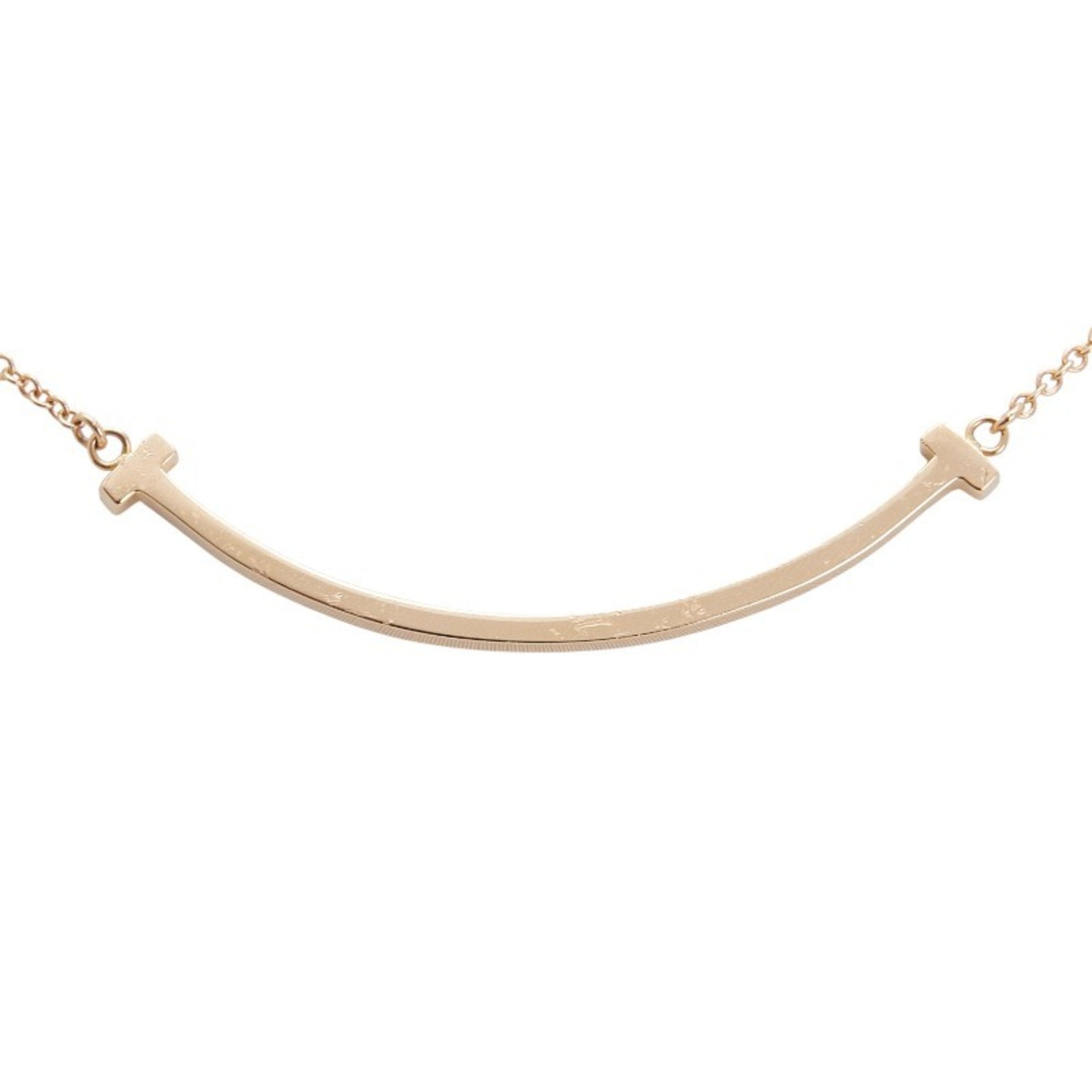 T Smile Pendant Necklace 18K Rose Gold