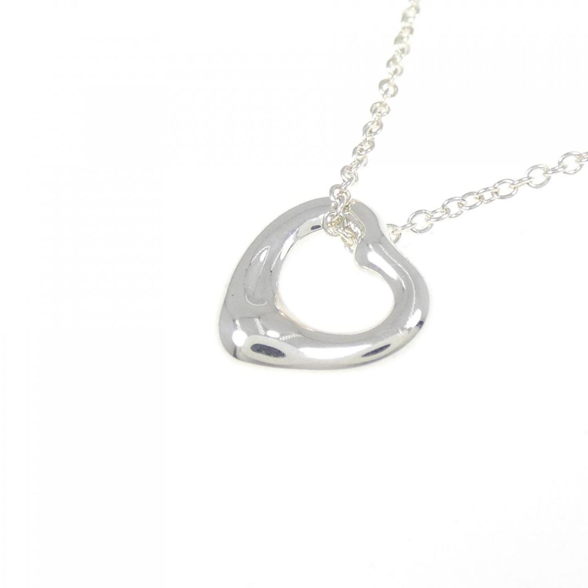 Open Heart Pendant Necklace Sterling Silver 9.7mm