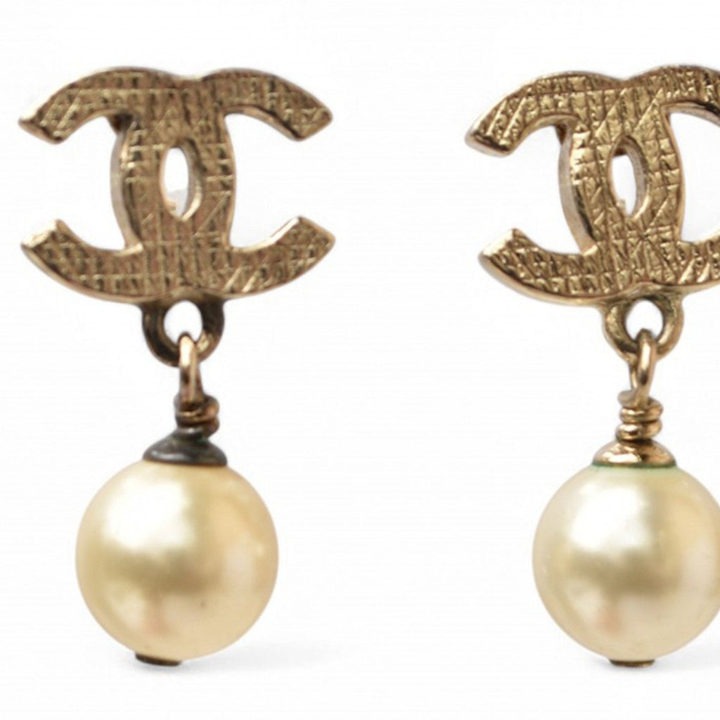 CC Logo Earrings Metal Gold-Tone Metal
