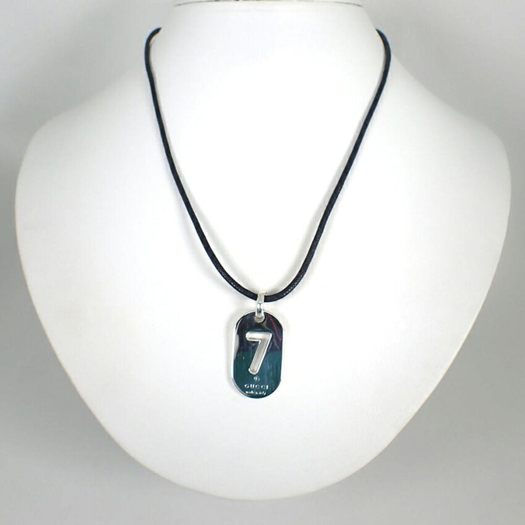 No.7 Plate Pendant Necklace Sterling Silver