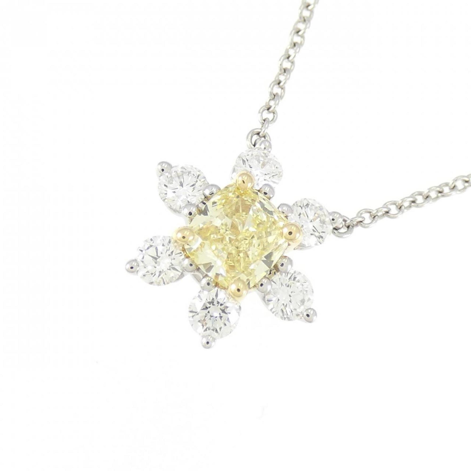 Pendant Necklace Platinum and 18K Yellow Gold