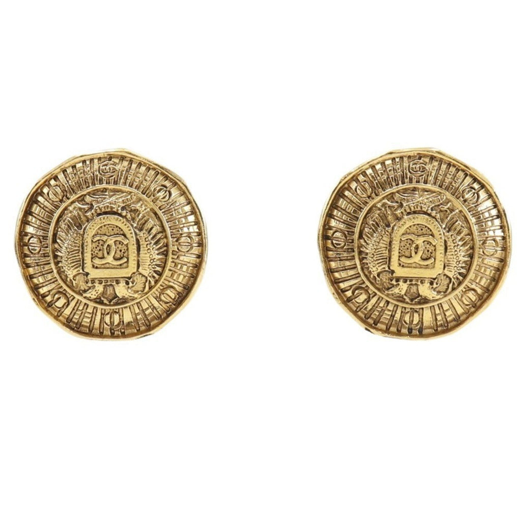 CC Logo Clip-On Earrings Metal Gold-Tone Metal