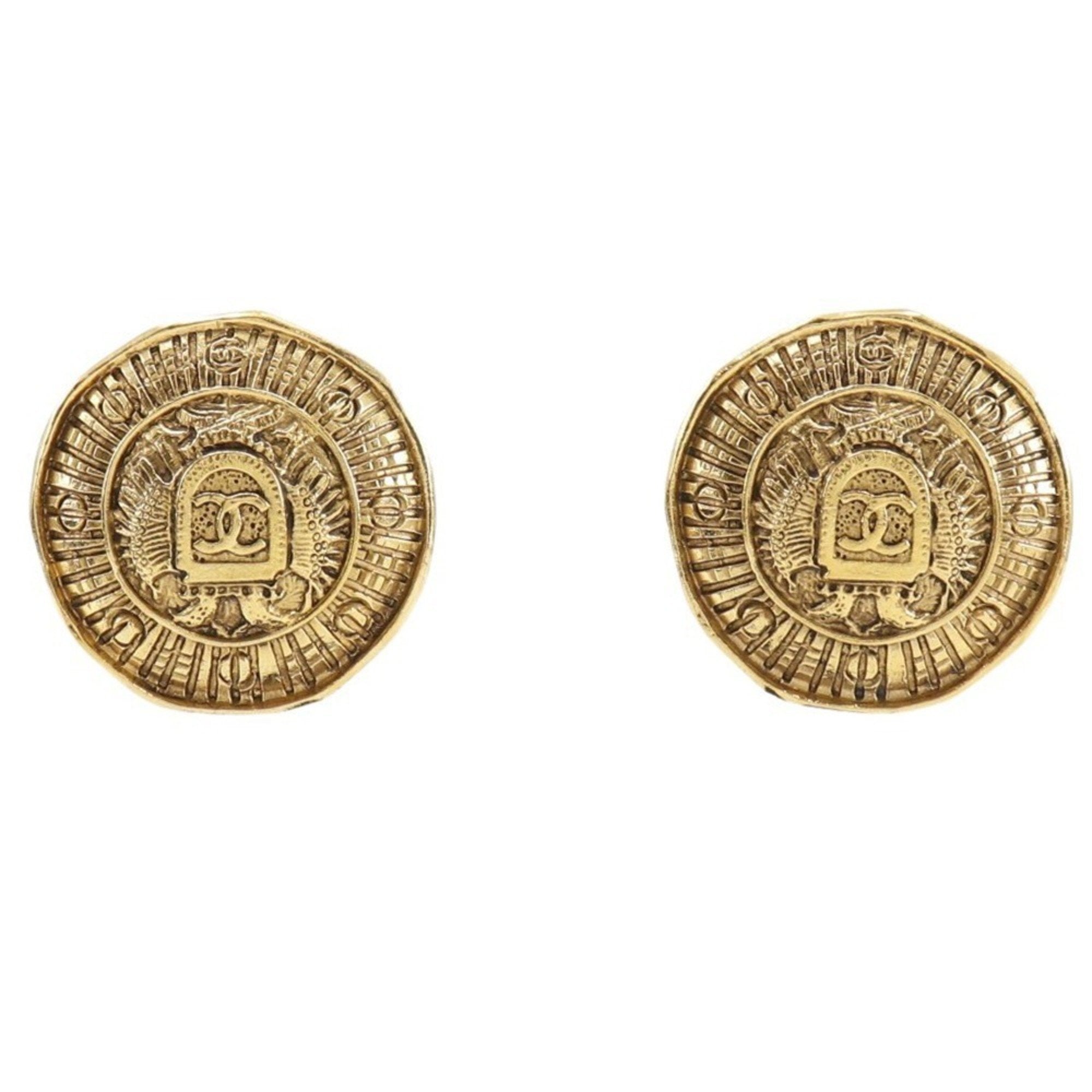 CC Logo Clip-On Earrings Metal Gold-Tone Metal