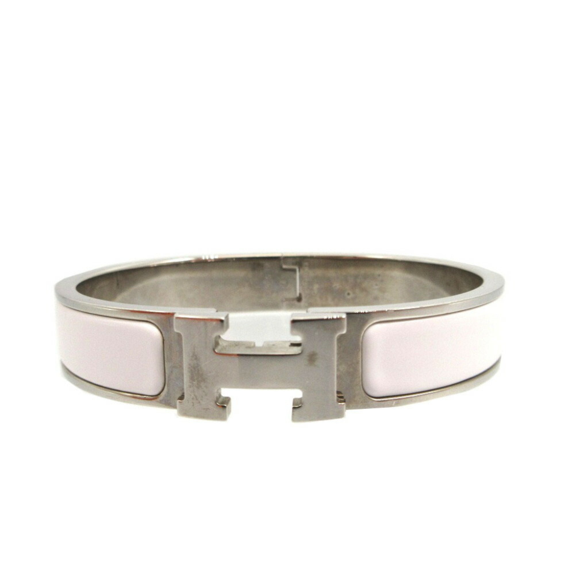 Click Clack H Bracelet Metal Silver White