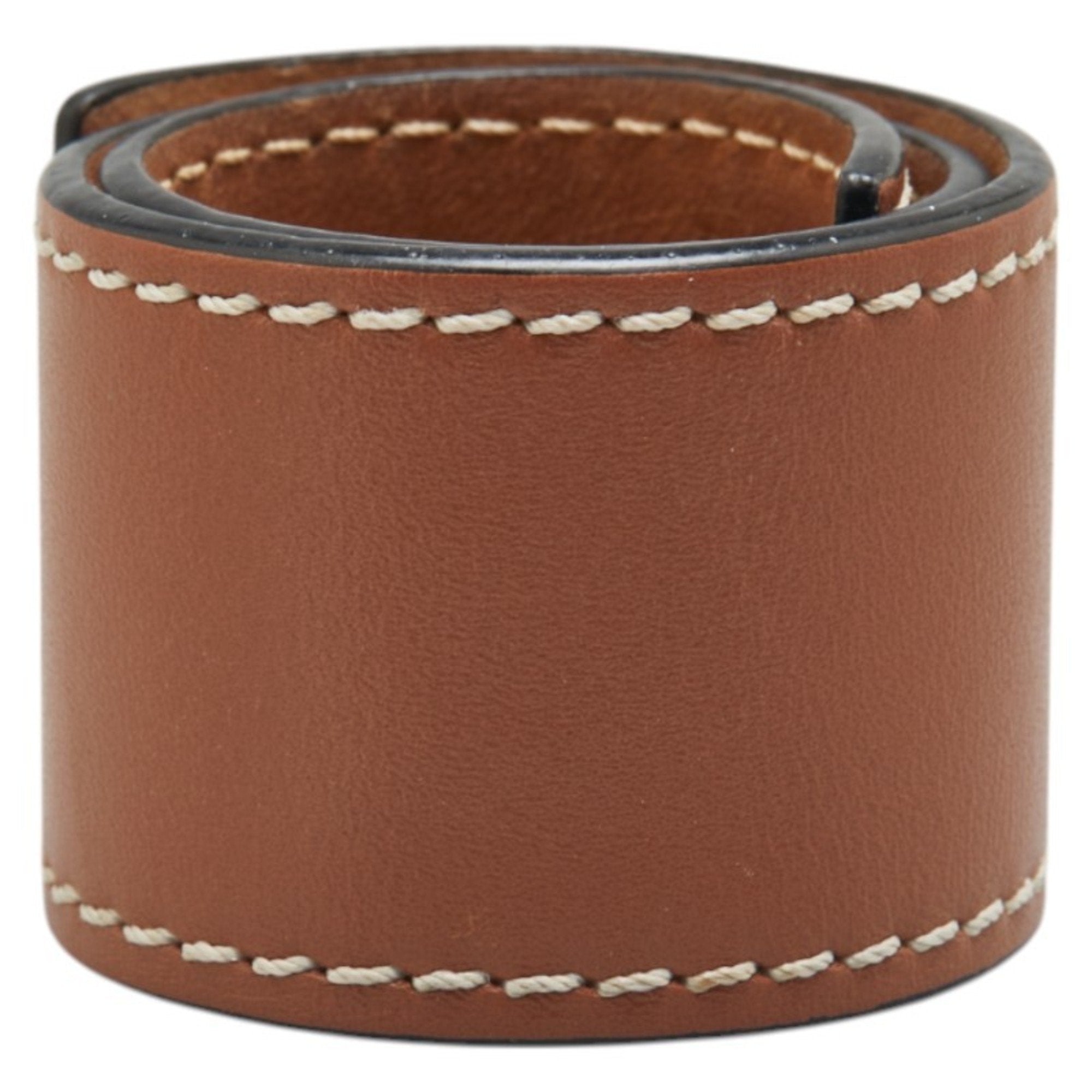 Anagram Slap Bracelet Brown Leather Small