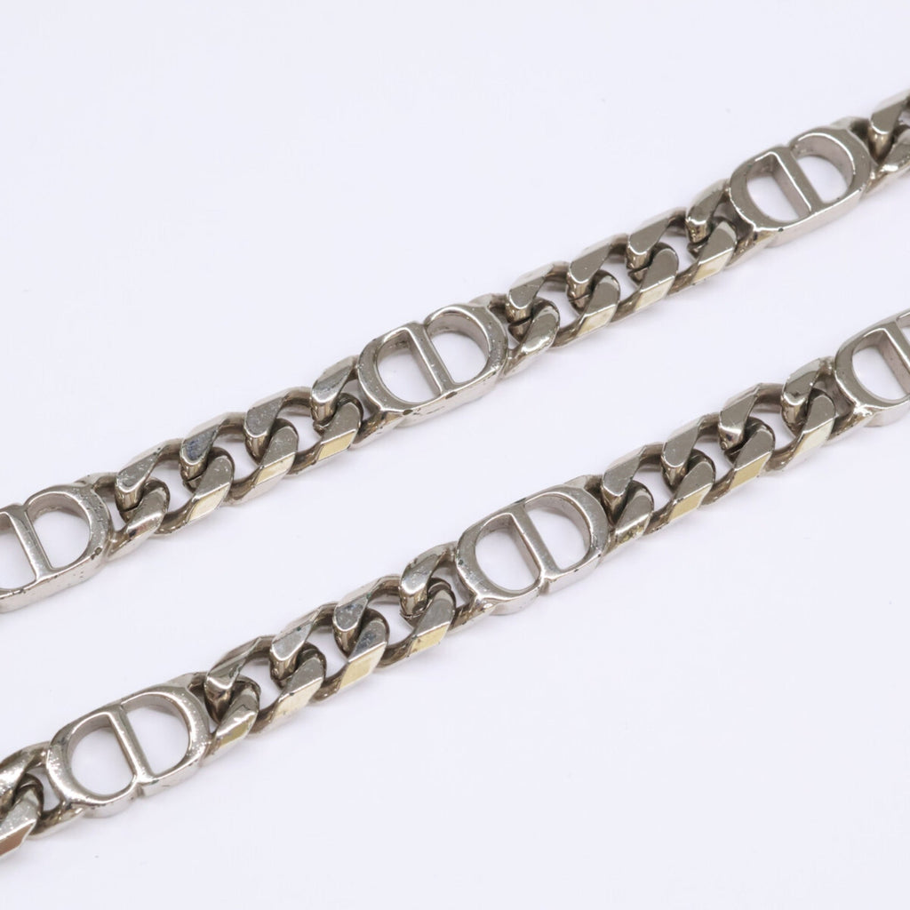 CD Icon Chain Link Pendant Necklace Brass Silver