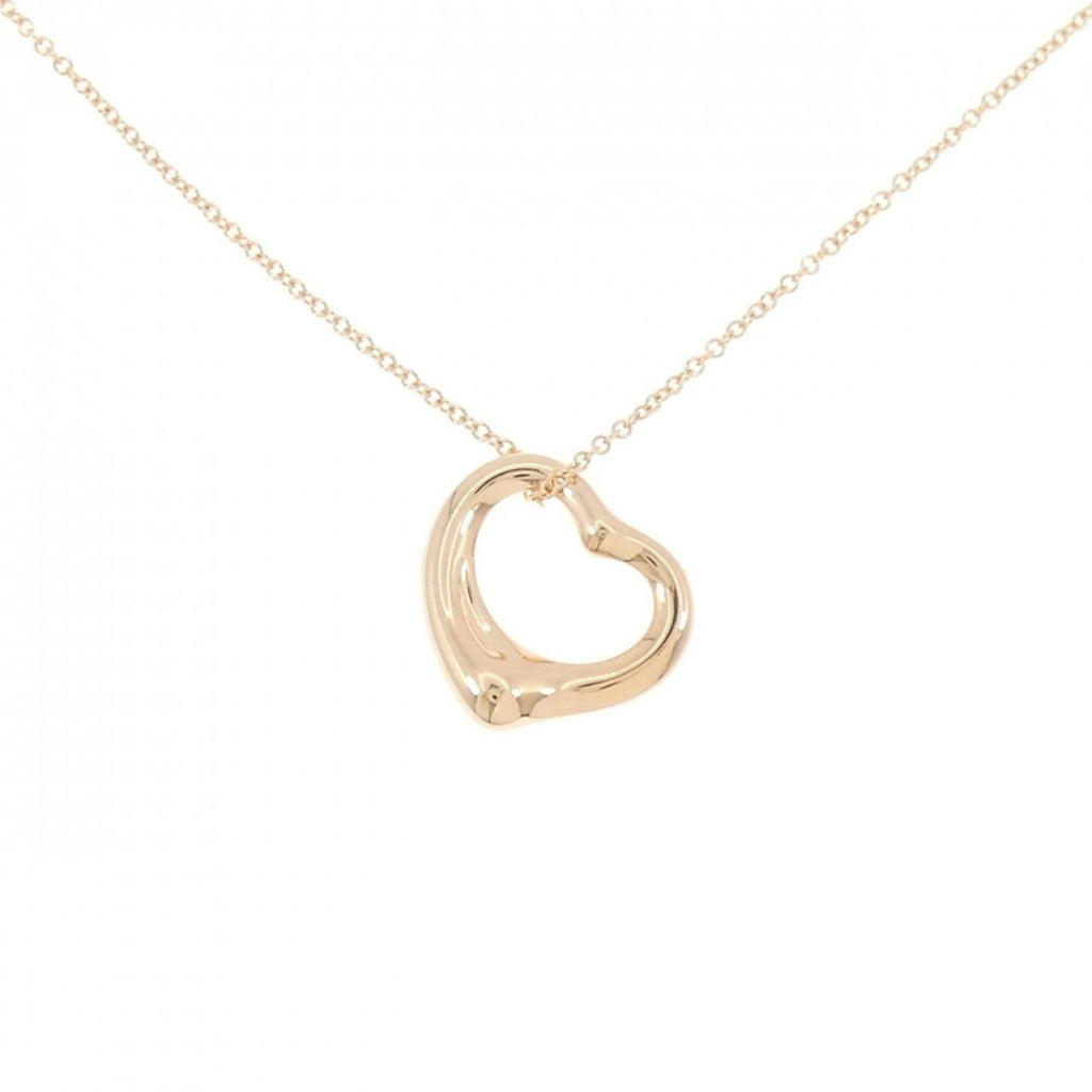 Open Heart Pendant Necklace 18K Rose Gold 15.9mm
