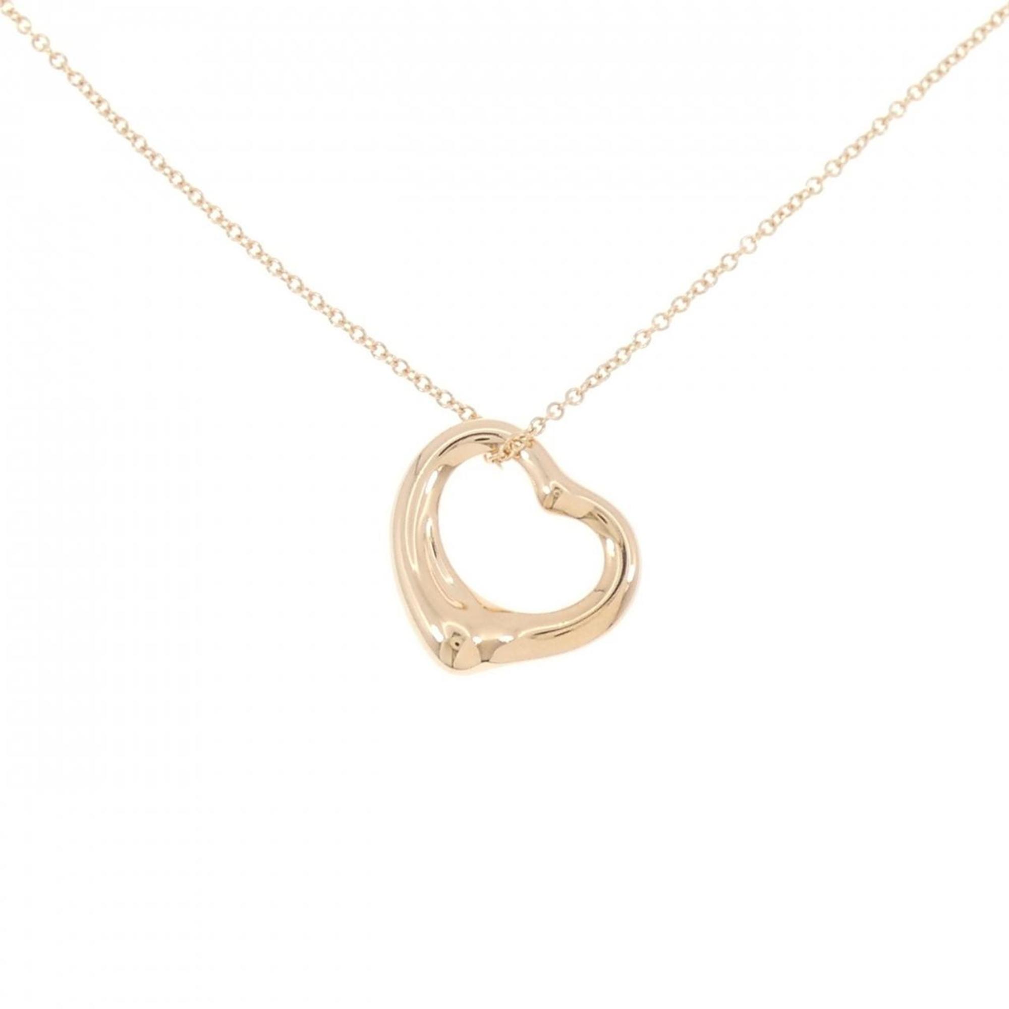 Open Heart Pendant Necklace 18K Rose Gold 15.9mm