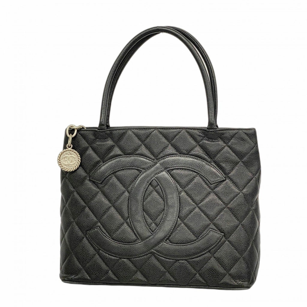 Medallion Tote Quilted Caviar