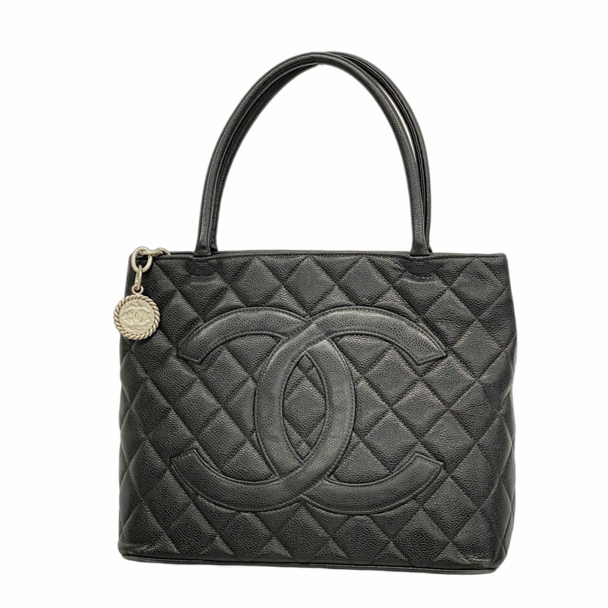 Medallion Tote Quilted Caviar