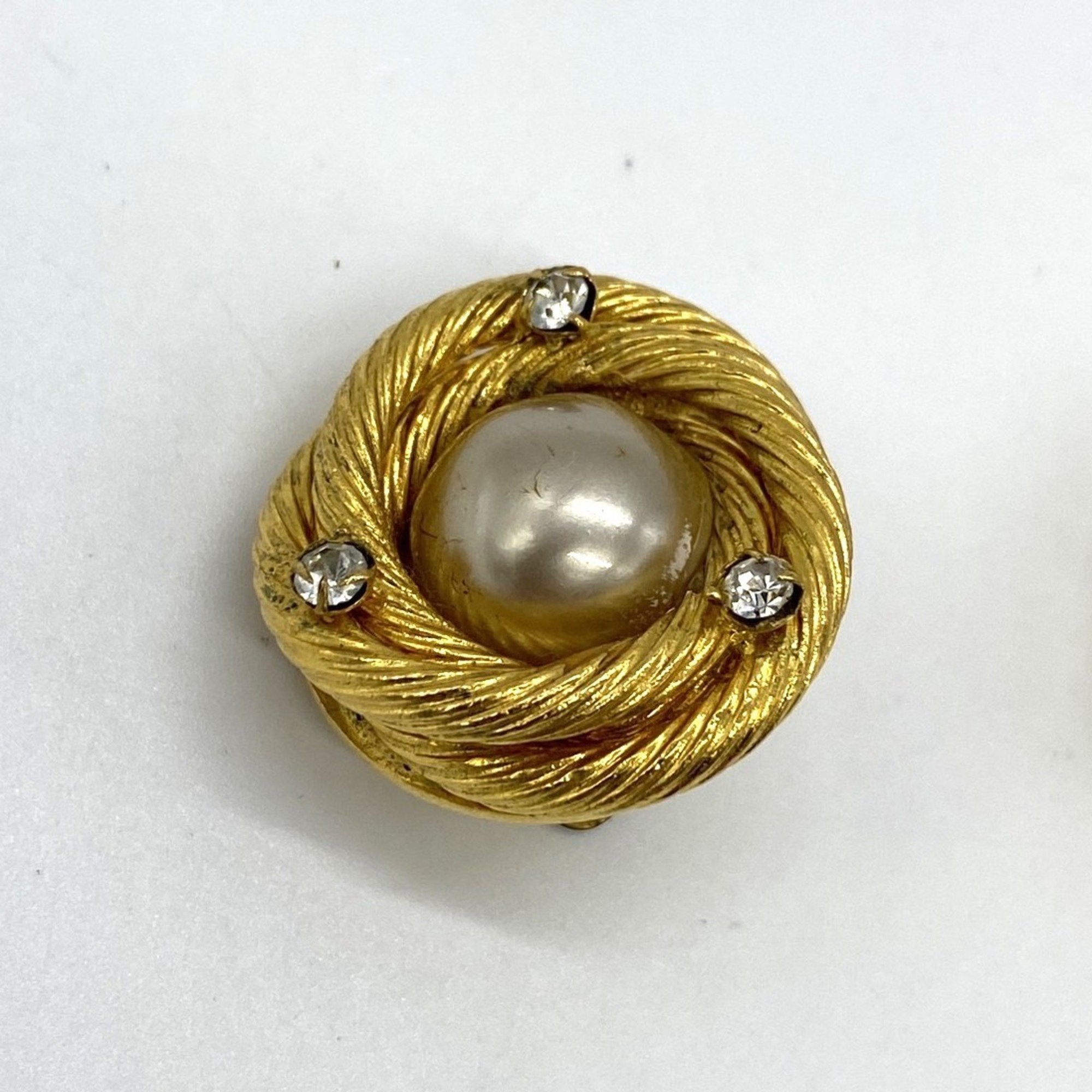 Earrings Pearl Gold-Tone Metal