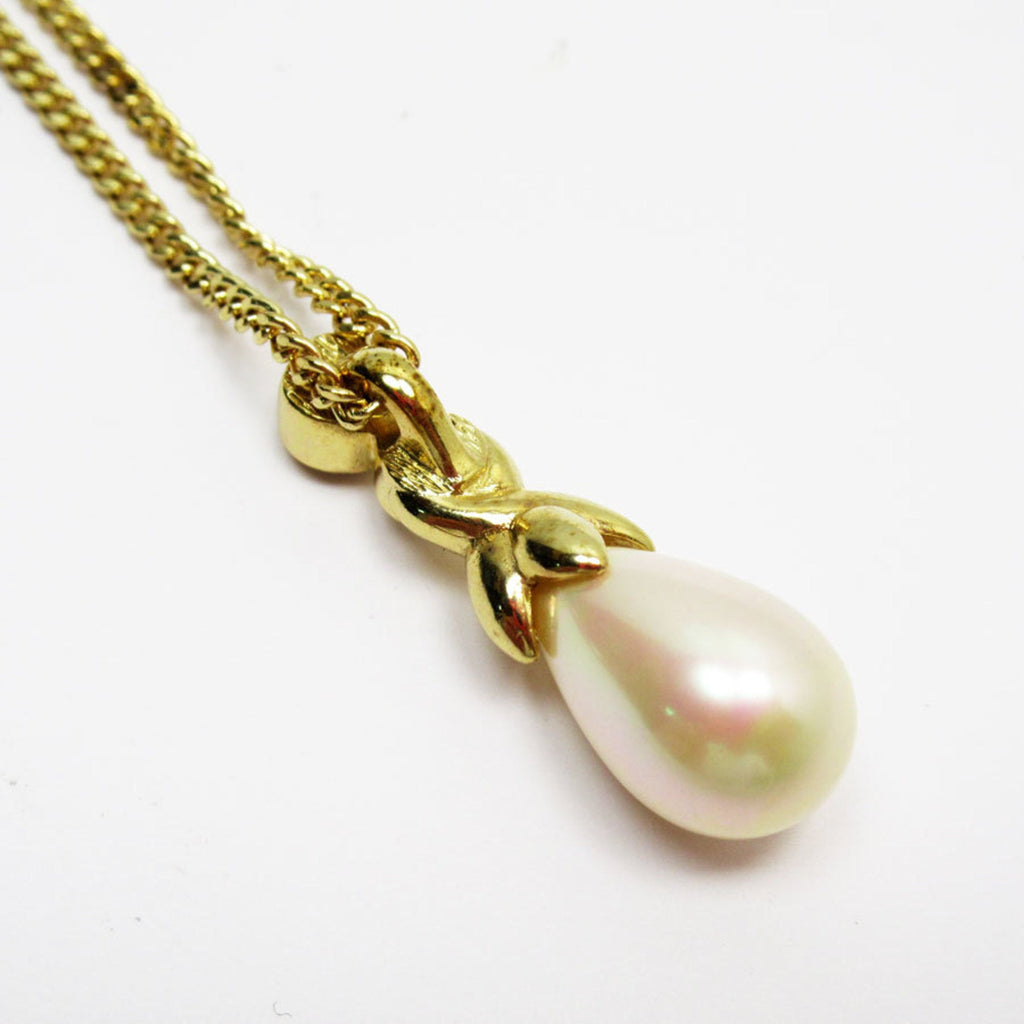 Pendant Necklace Gold Metal with Pearl