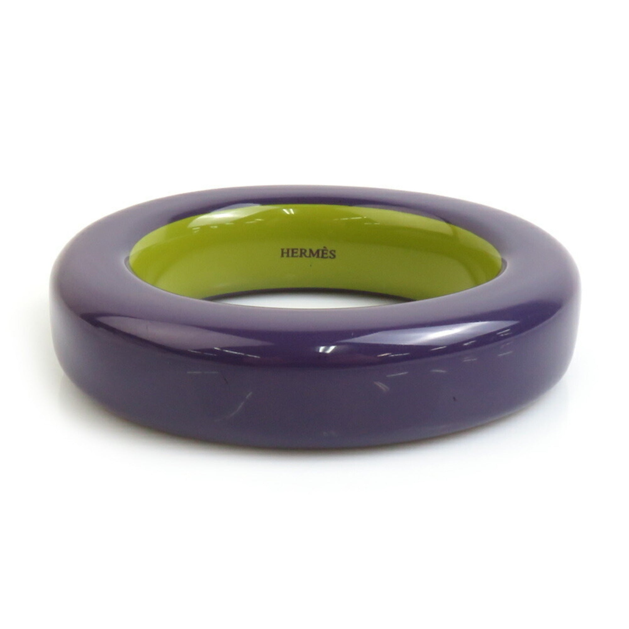Bangle Bracelet Lacquer and Wood Green Purple Yellow