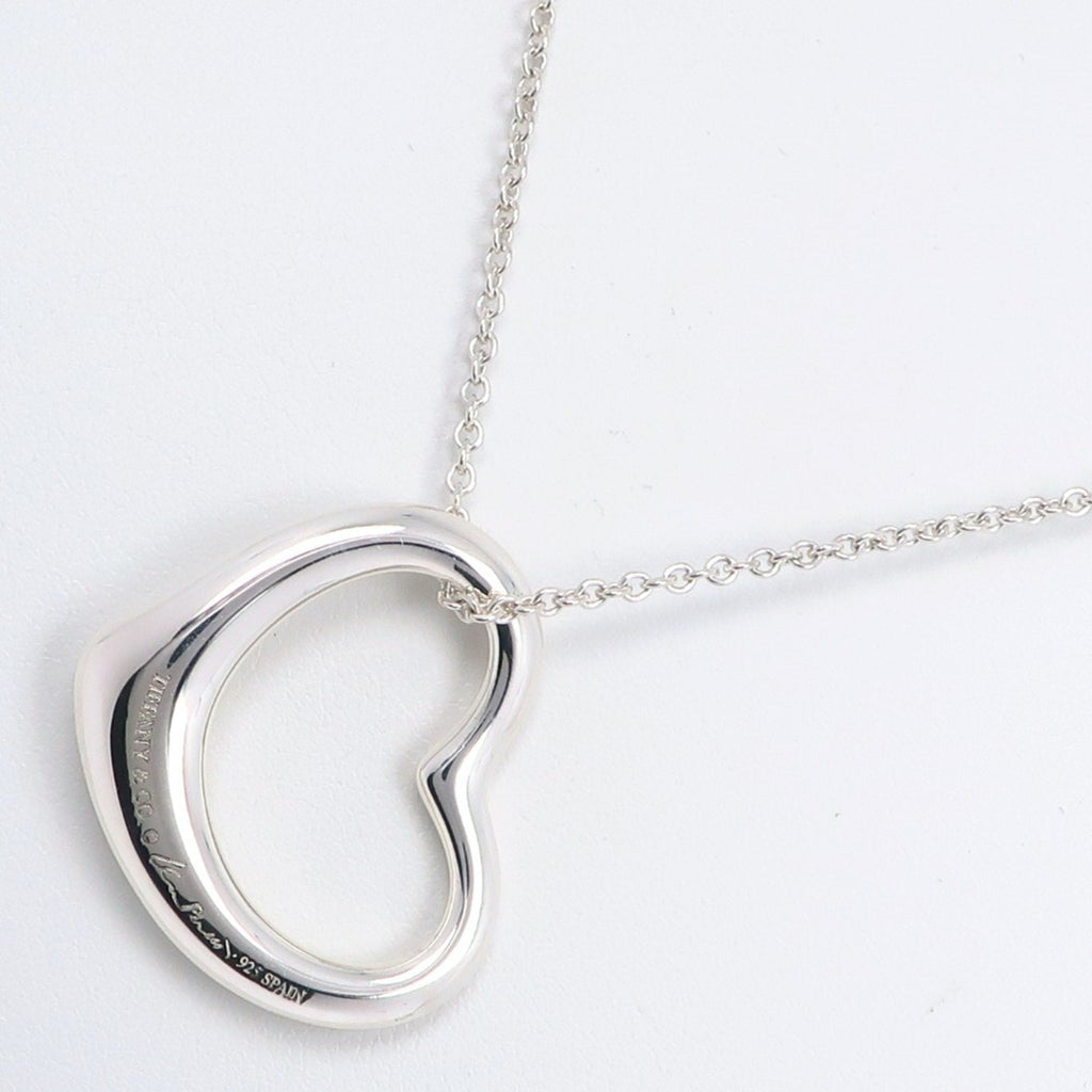 Open Heart Pendant Necklace Sterling Silver 26mm