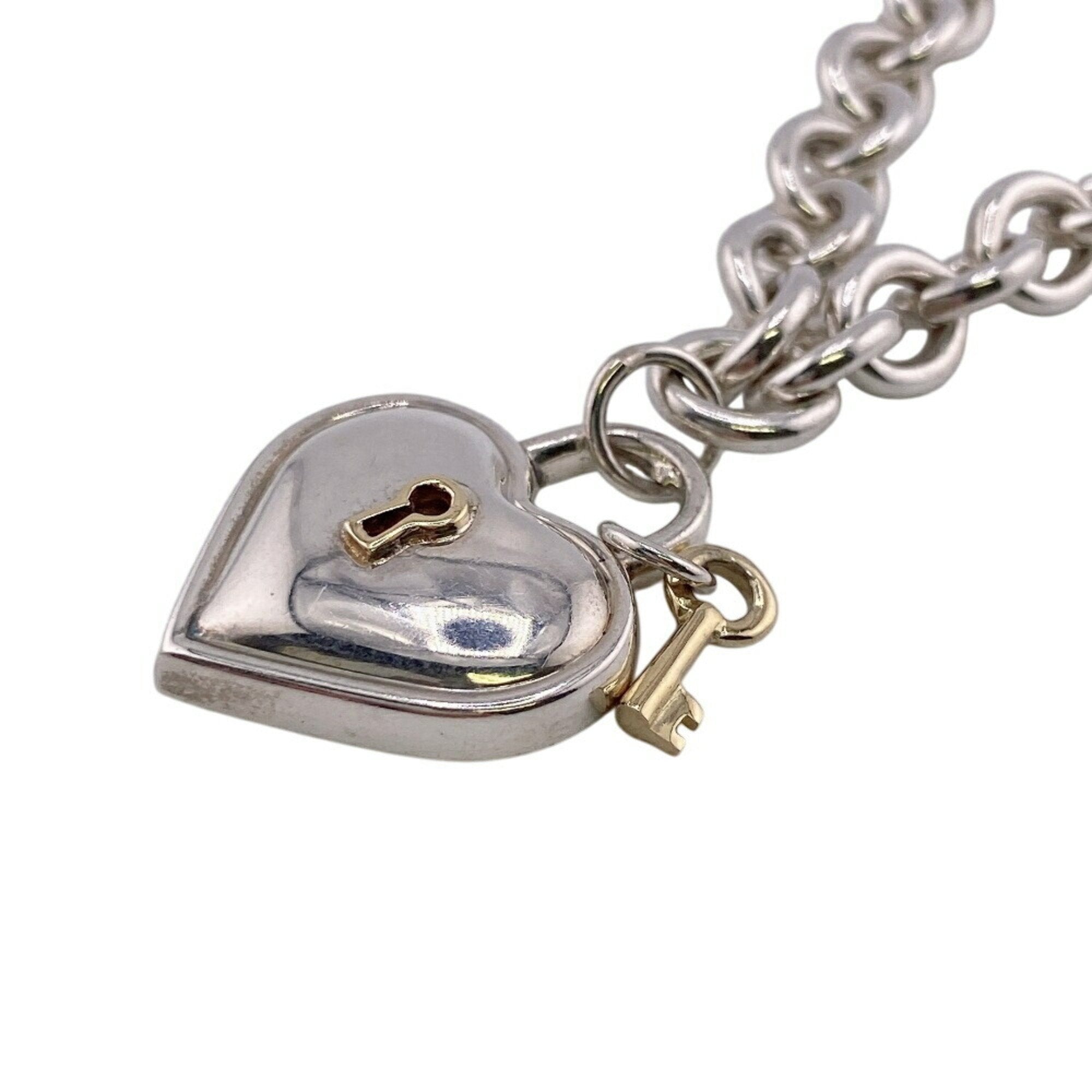 Heart Lock Chain Necklace Silver