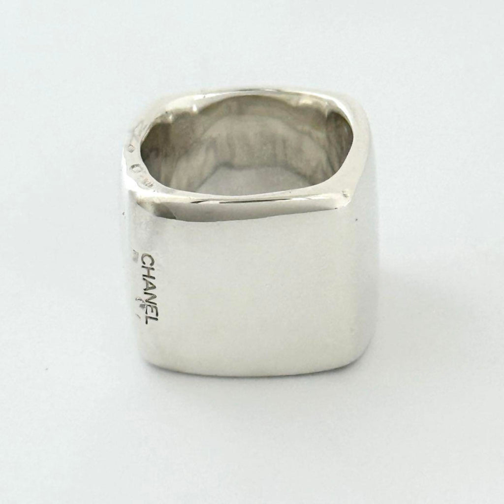 Vintage Wide Square Band Ring Sterling Silver