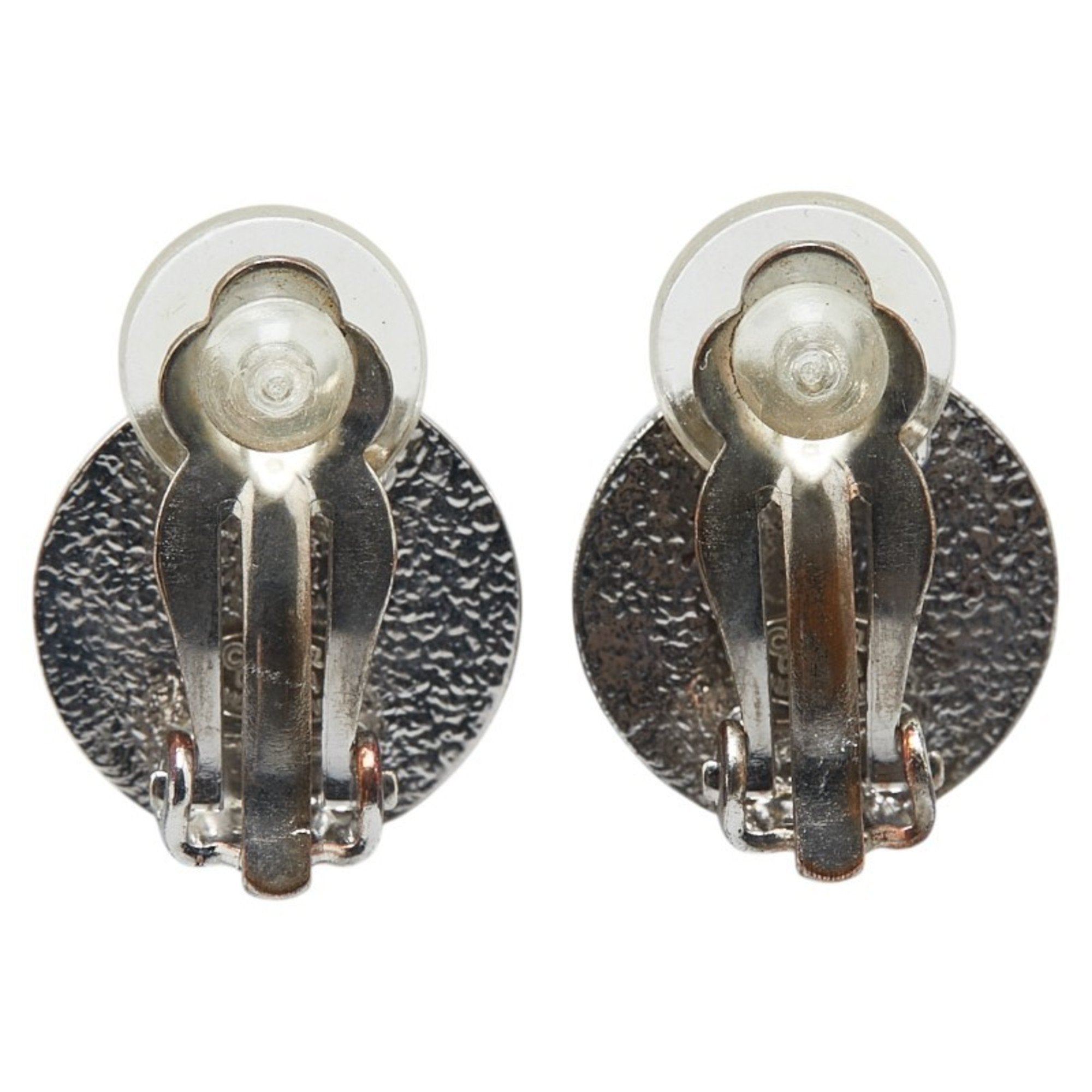 CC Logo Clip-On Earrings Silver-Tone Metal Silver-Tone Metal