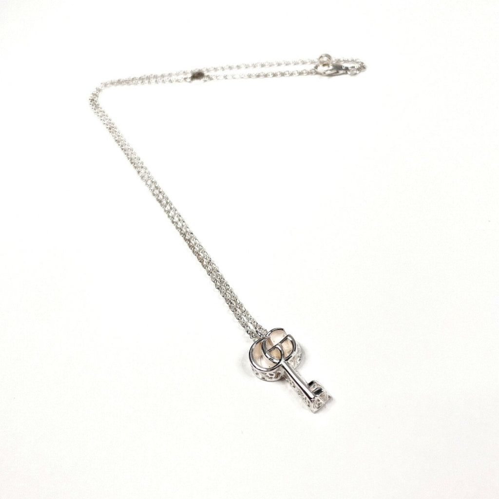 Double G Key Arabesque Pendant Necklace Sterling Silver