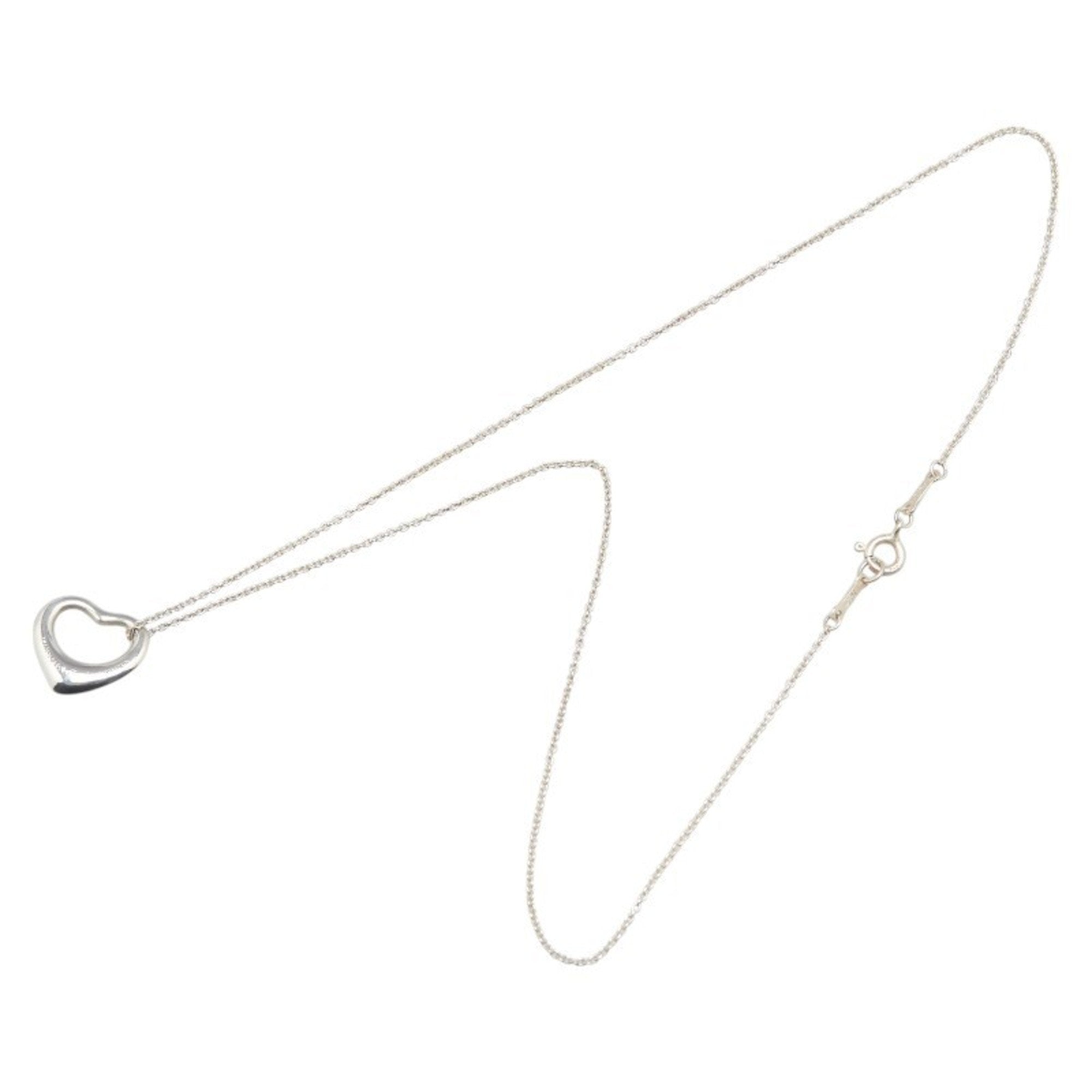 Open Heart Pendant Necklace Sterling Silver 14.5mm