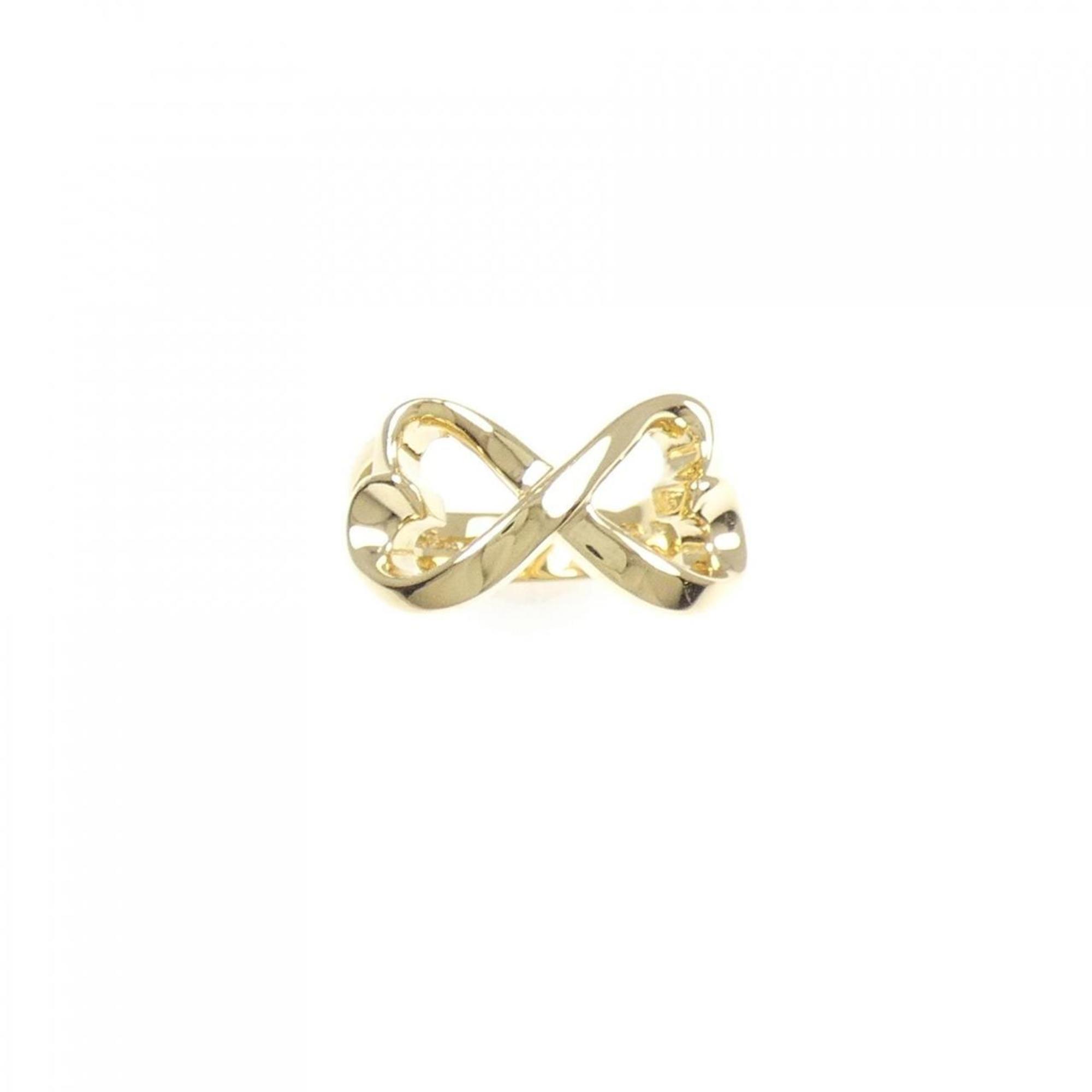 Double Loving Heart Band Ring 18K Yellow Gold