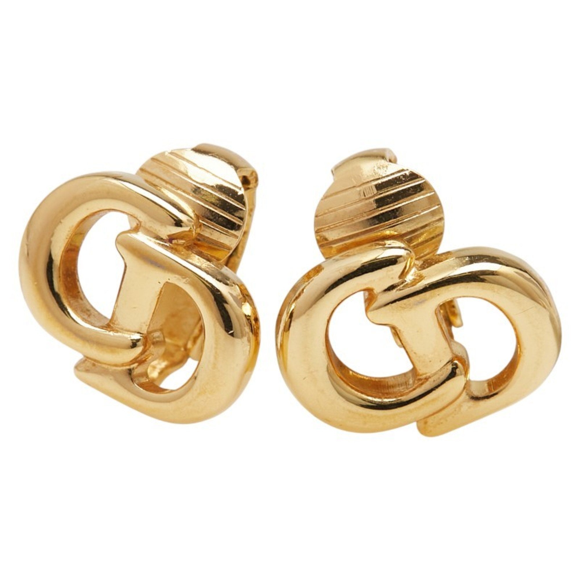 Earrings Logo Gold-Tone Metal