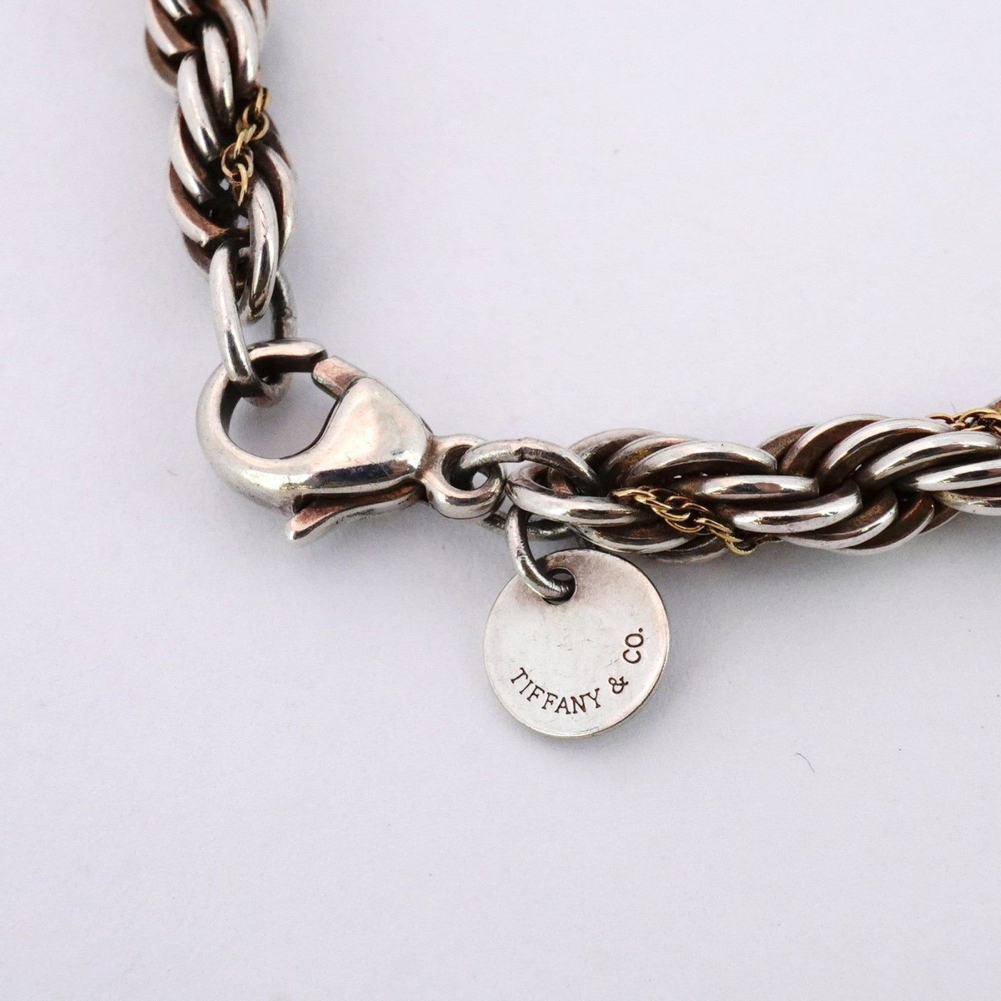Twisted Rope Bracelet 18K Yellow Gold and Sterling Silver