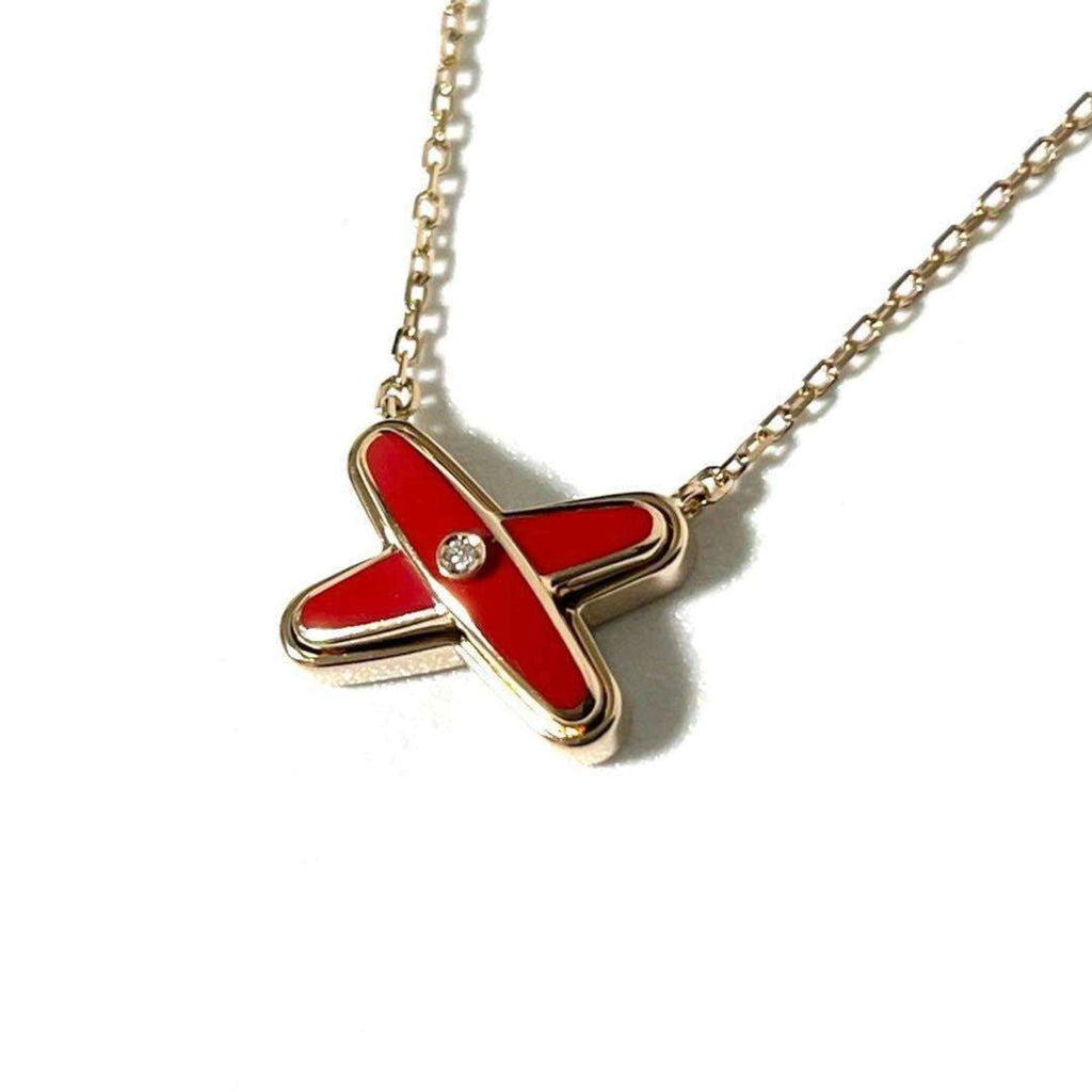 Jeux de Liens Pendant Necklace Enamel and 18K Rose Gold
