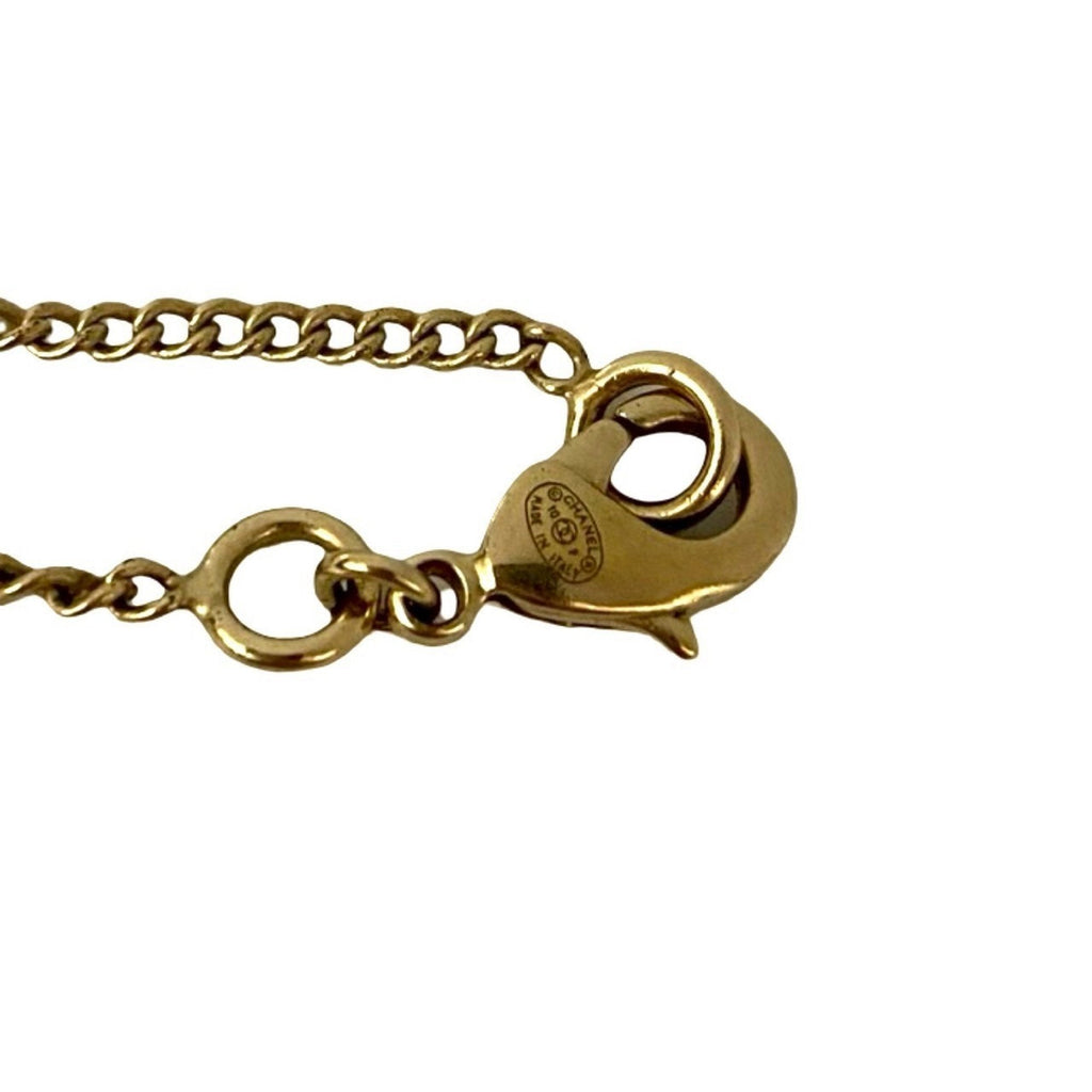 CC Logo Chain Heart Pendant Necklace Metal