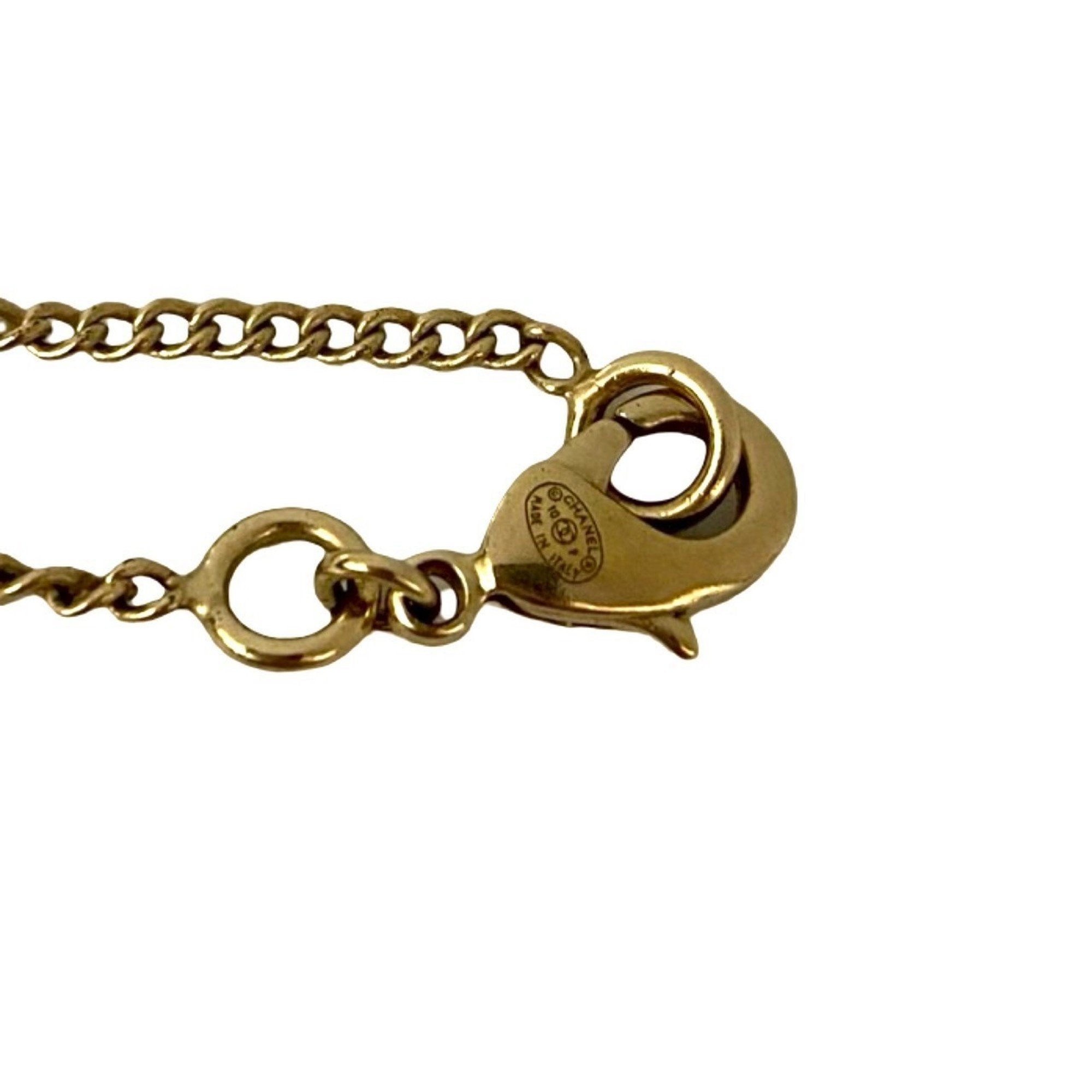CC Logo Chain Heart Pendant Necklace Metal