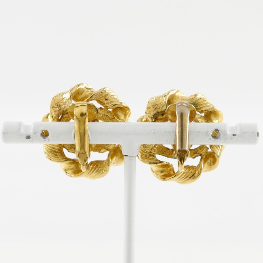 CC Logo Round Clip-On Earrings Metal