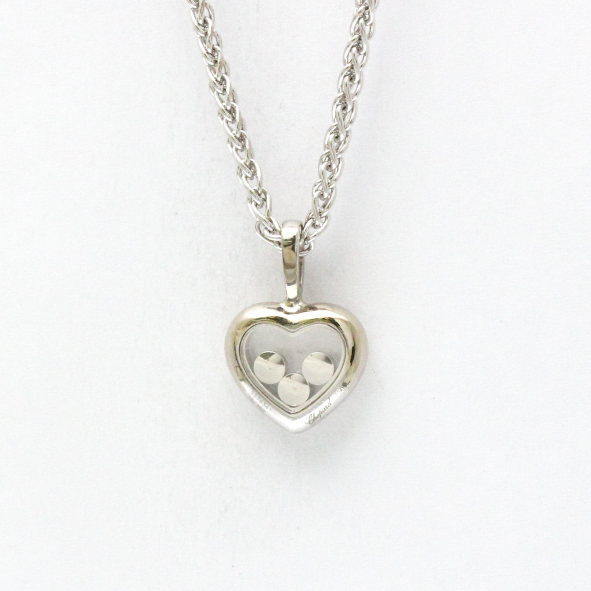 Heart Pendant Necklace 18K White Gold with Diamond