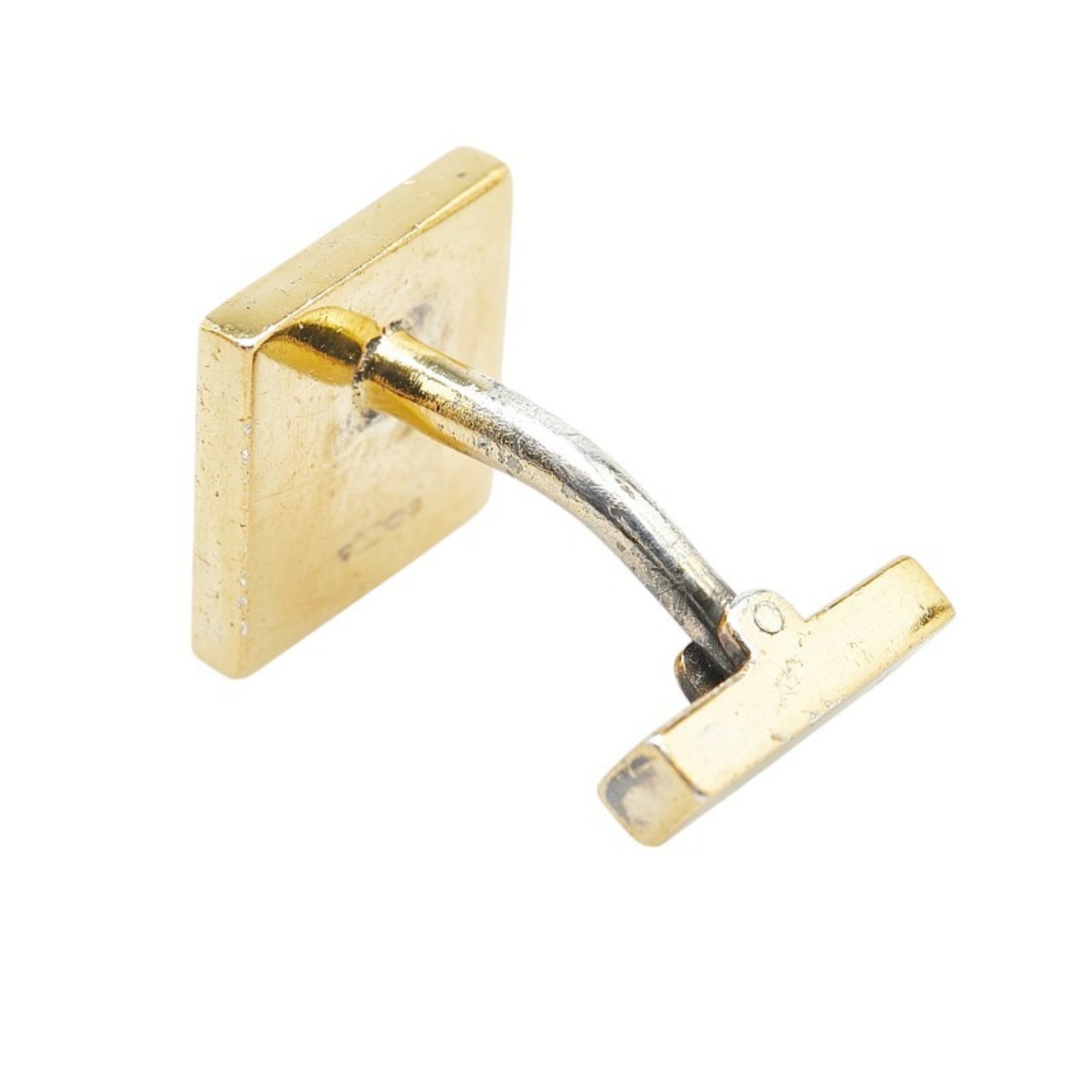 Damier Cufflinks Gold Plated Brown Bracelet