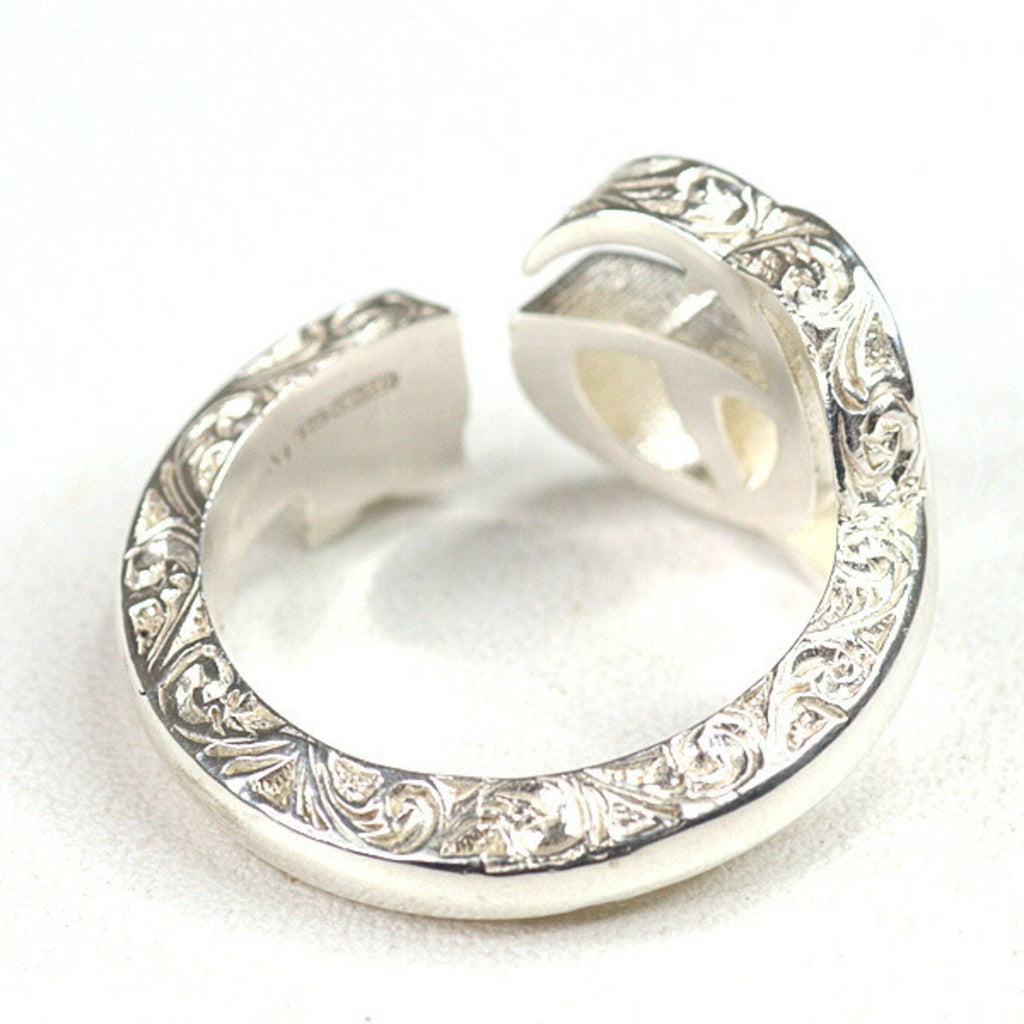 Double G Key Motif Ring Sterling Silver