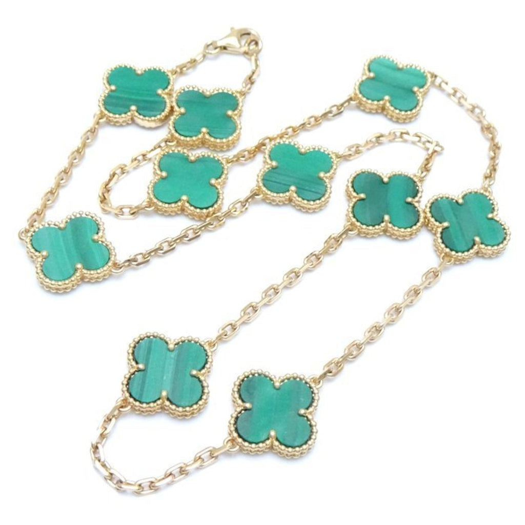Alhambra Pendant Necklace 18K Yellow Gold and Malachite