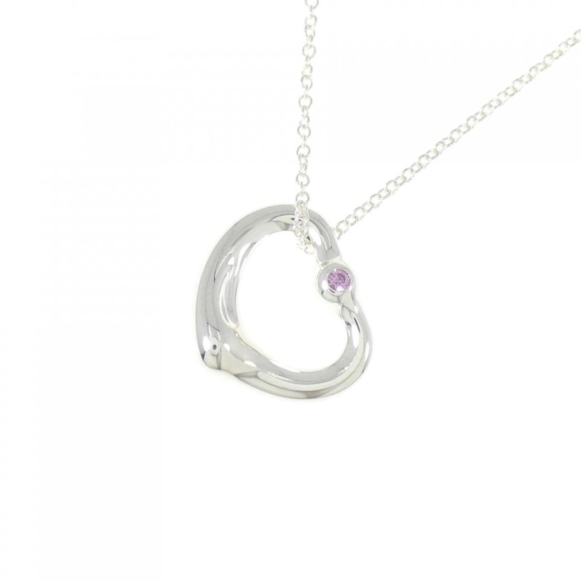 Open Heart Pendant Necklace Sterling Silver 14.9mm