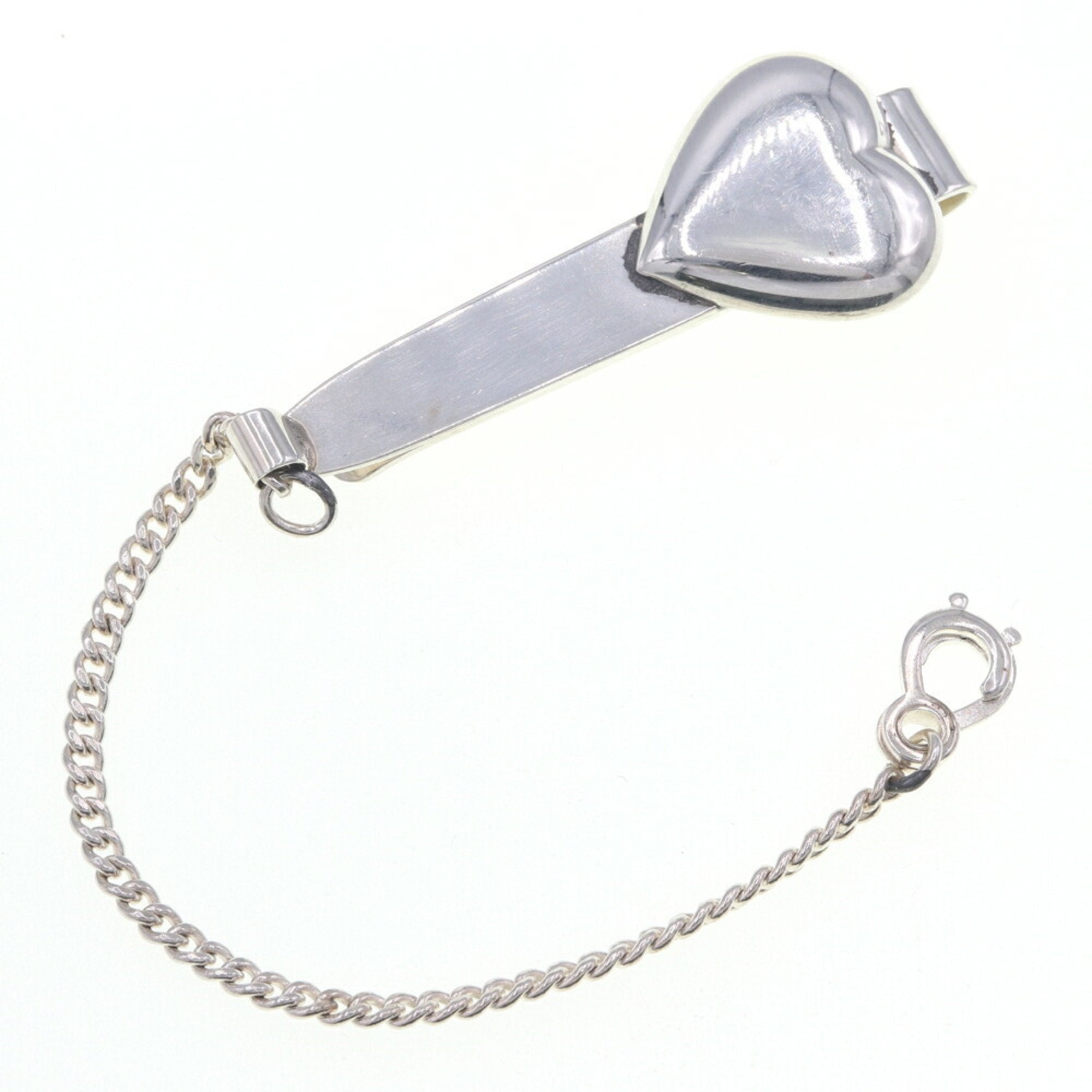 Tie Pin Sterling Silver Makers Heart Clip Chain Brooch