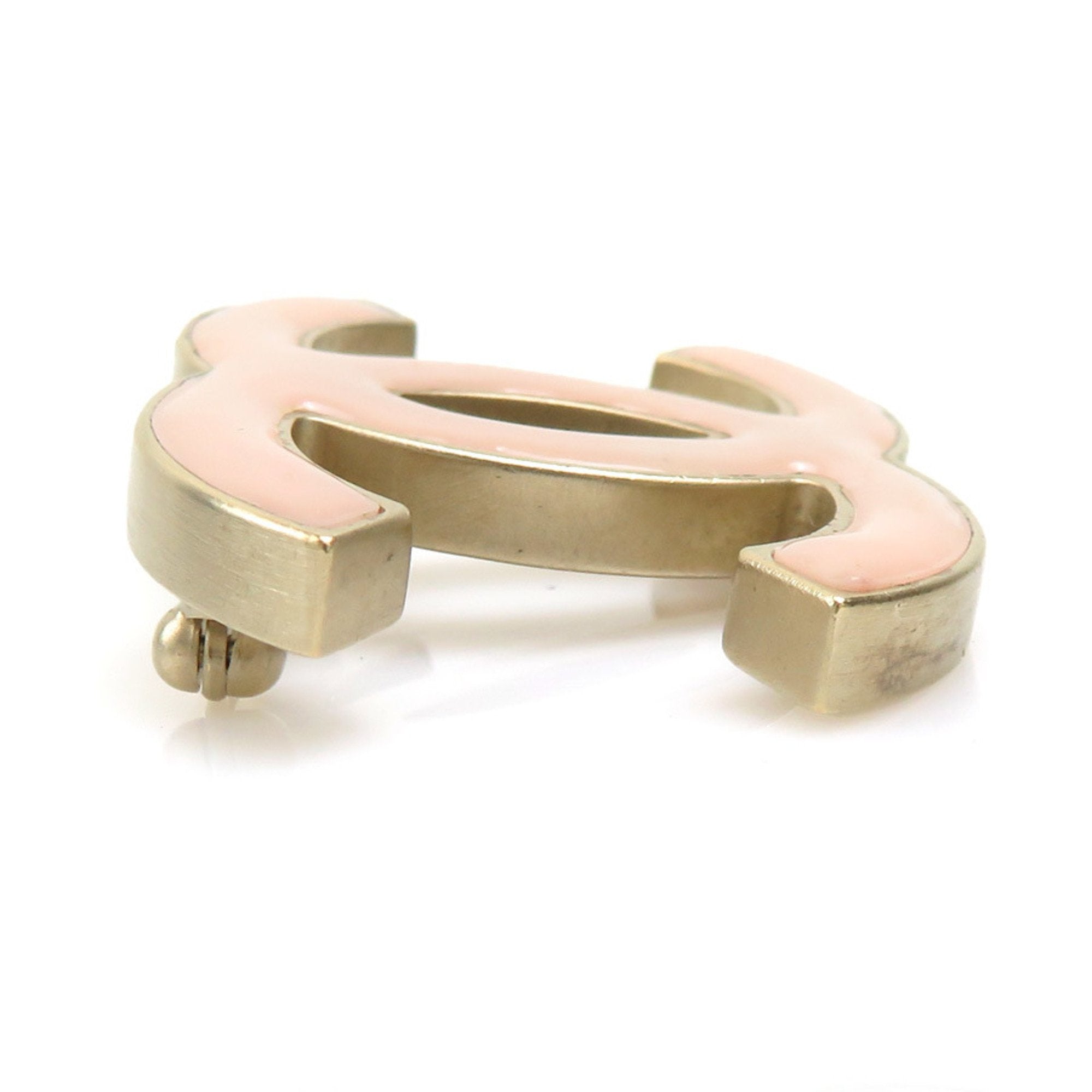 CC Logo Brooch Gold-Tone Metal