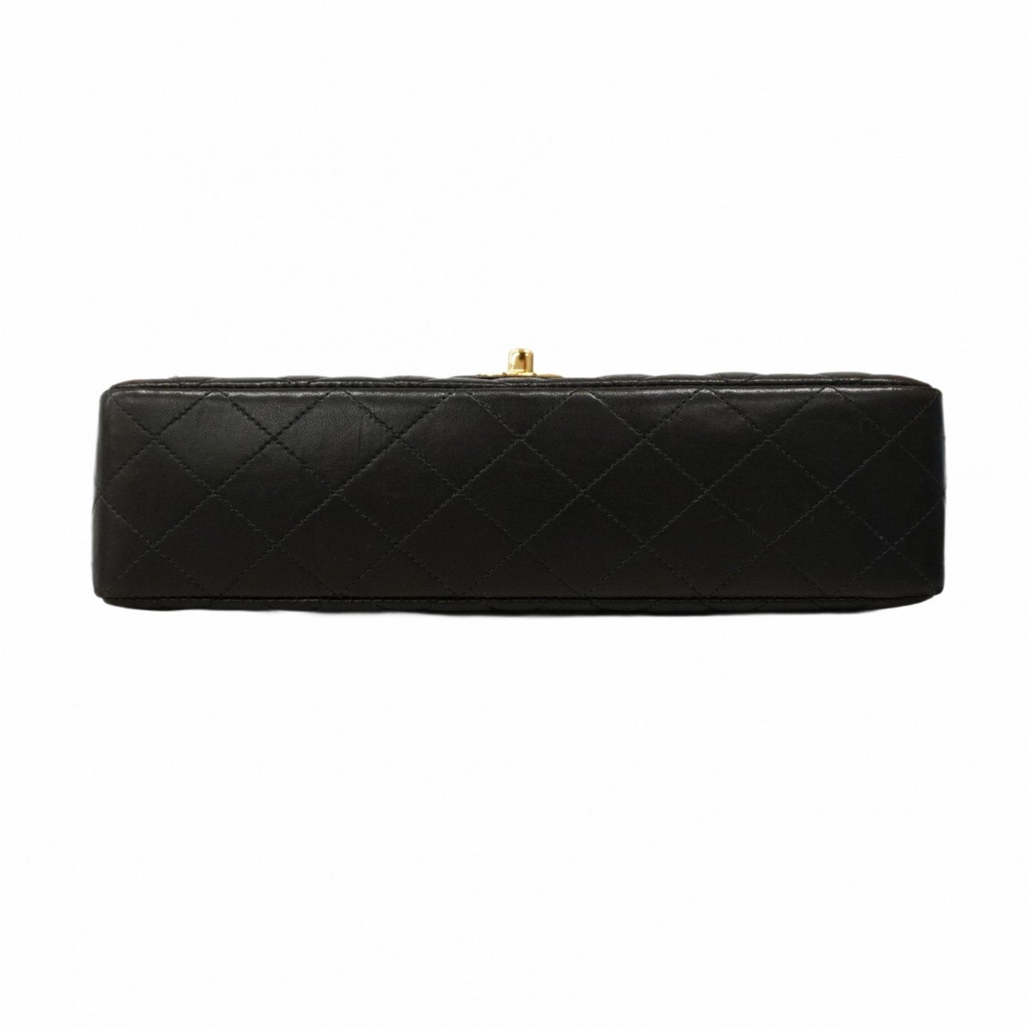 Vintage Twin Top Handle Flap Bag Quilted Lambskin Medium