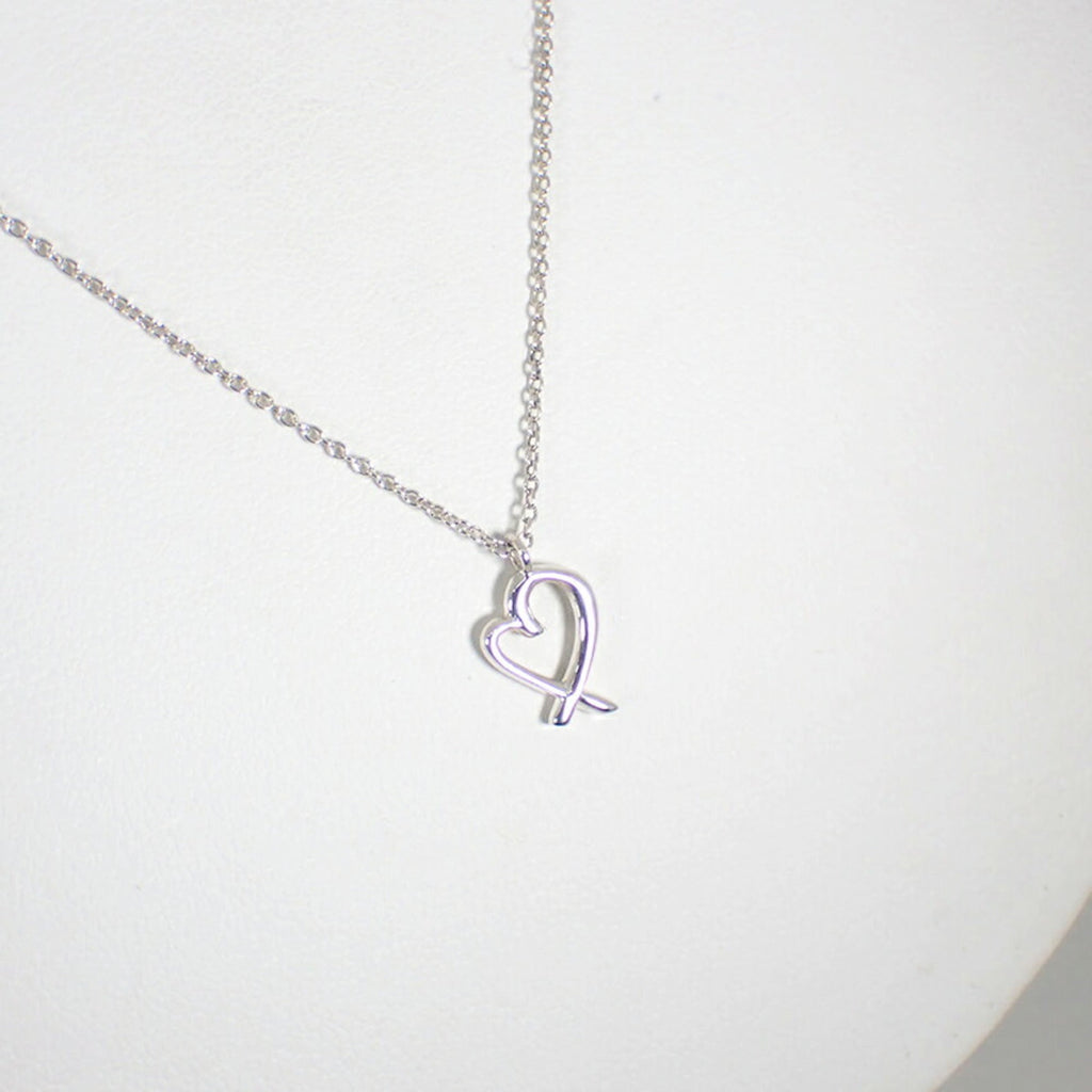 Loving Heart Pendant Necklace Sterling Silver