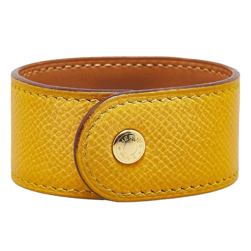 Bangle Bracelet Leather Black and Gold