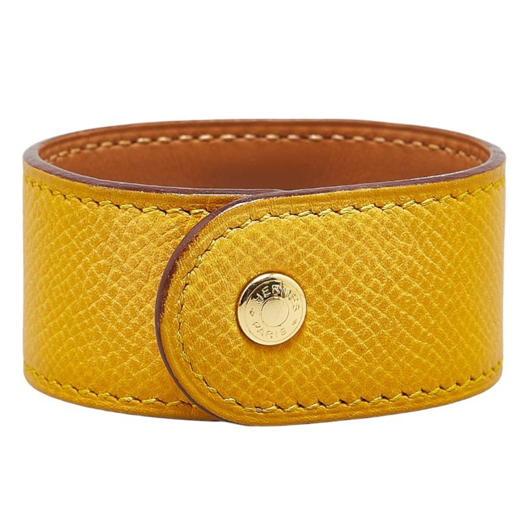 Bangle Bracelet Leather Black and Gold