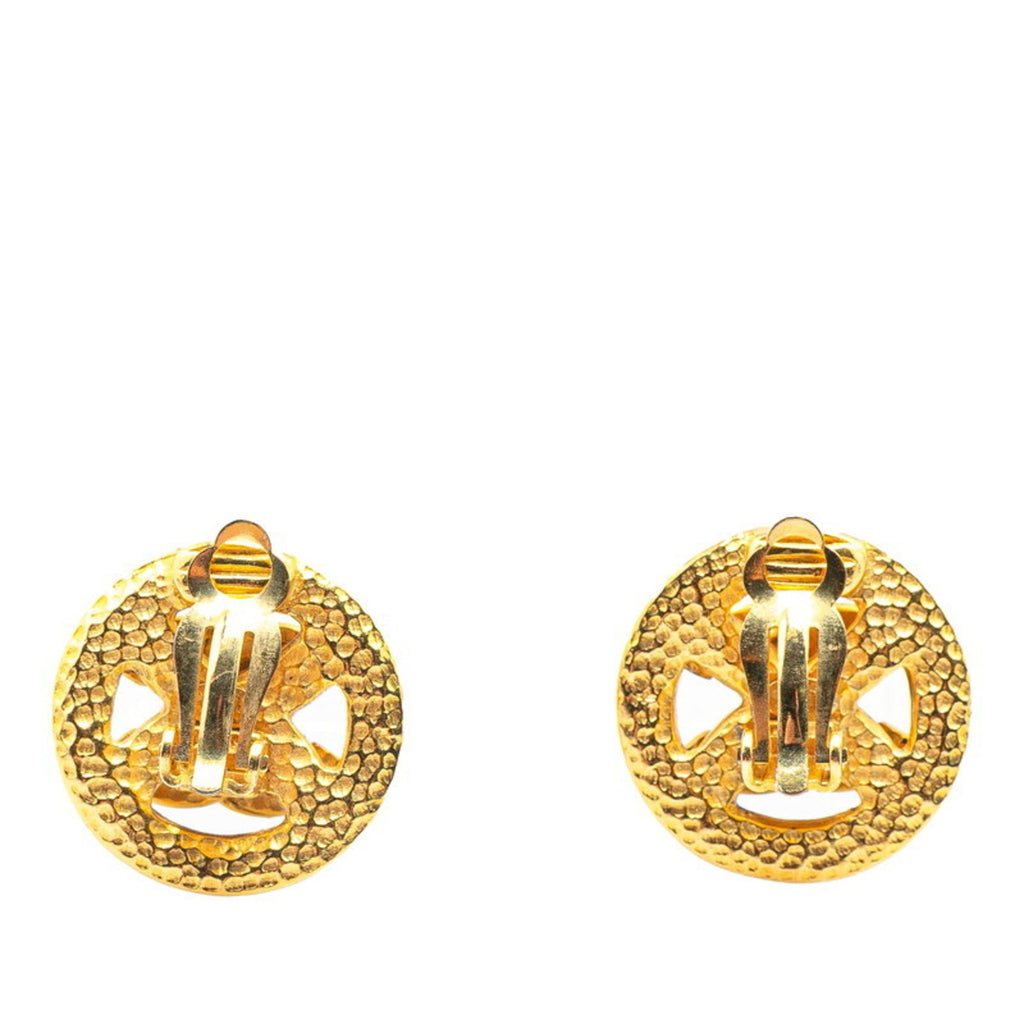 CC Logo Clip-On Earrings Metal Gold-Tone Metal