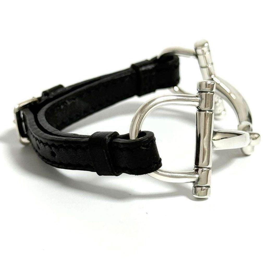 Horsebit Bracelet Leather and Sterling Silver