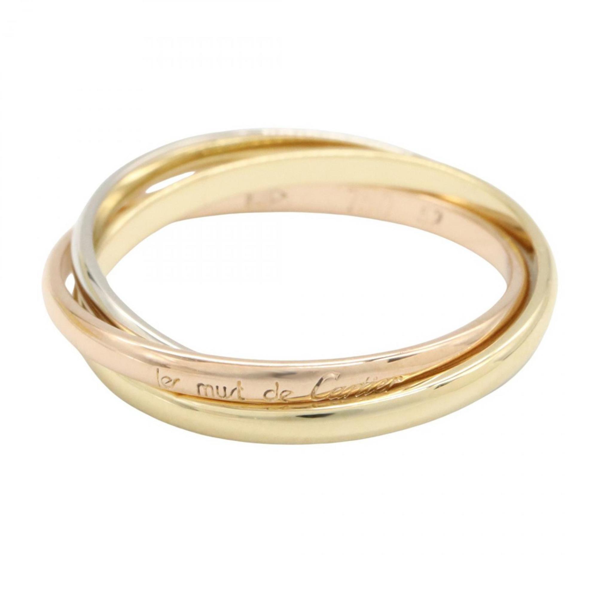 Vendome Louis Cartier Band Ring 18K Tricolor Gold