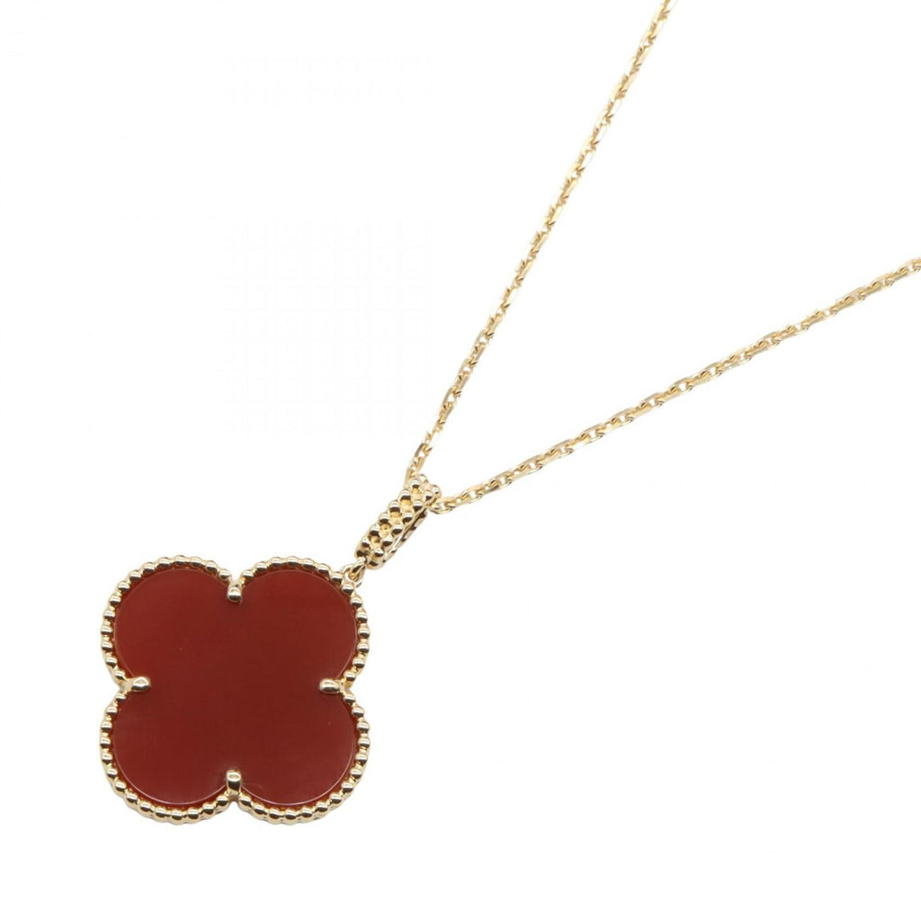Alhambra Pendant Necklace 18K Yellow Gold and Carnelian