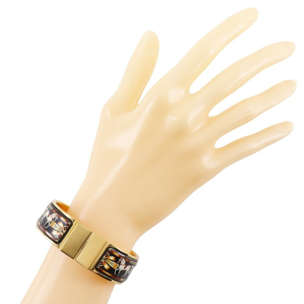 Roque Enamel Cloisonné Horse Pattern Bracelet Gold