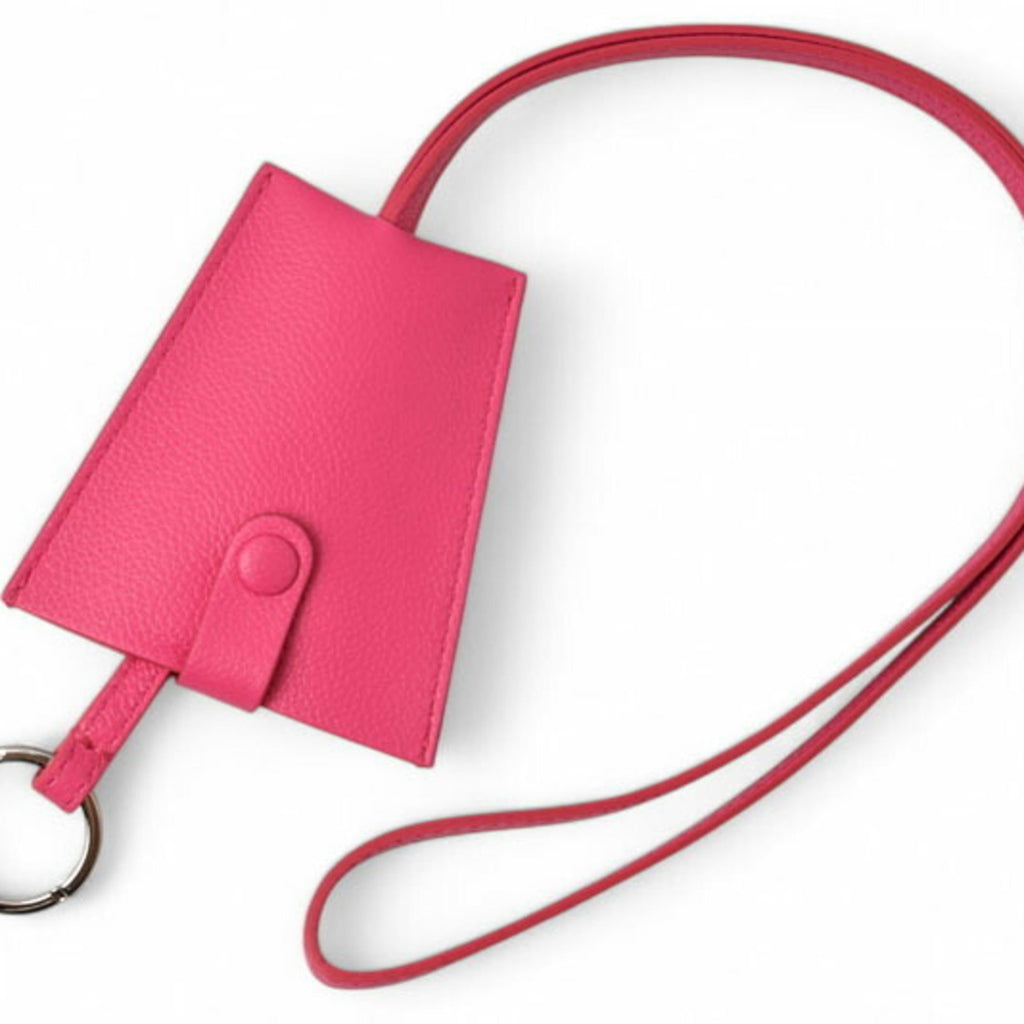 Keyring Charm Leather Pink Ring