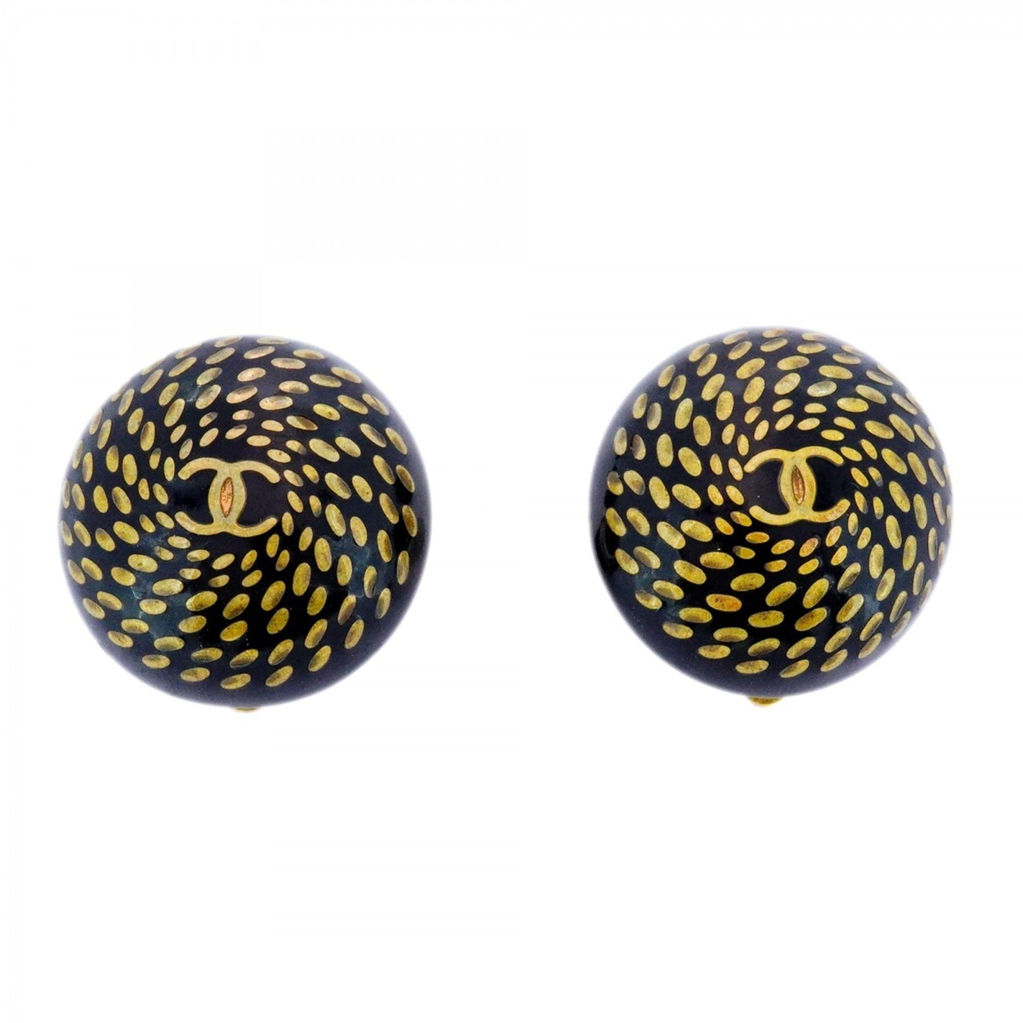 CC Logo Circle Clip-On Earrings Metal Gold-Tone Metal