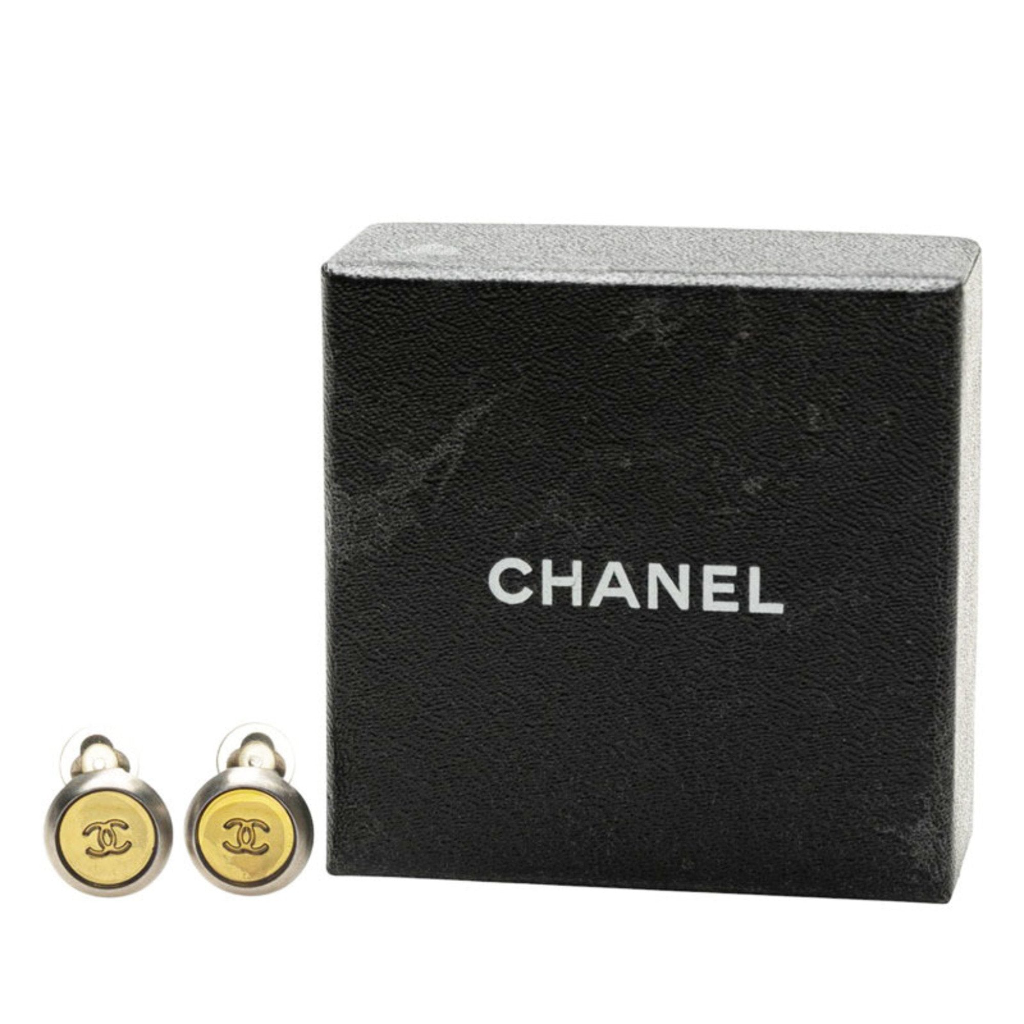 CC Logo Clip-On Earrings Silver-Tone Metal Silver-Tone Metal