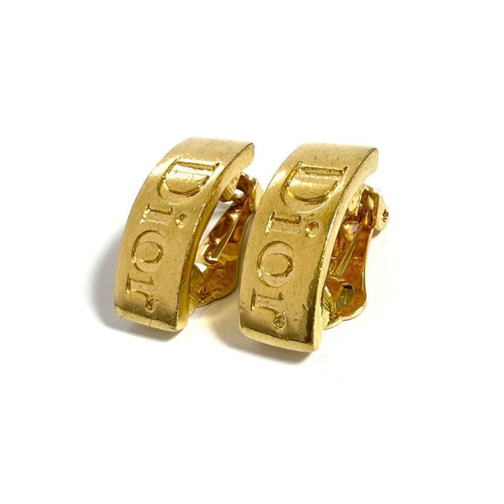 Earrings Logo Gold-Tone Metal